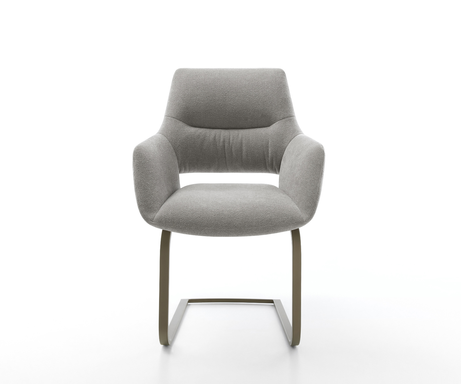 Étkezőszék Yago-Flex kárpitozott karfás strukturált szövet puha szürke konzolos lapos láb titán színű hatású zsákrugós matrac - Image 2