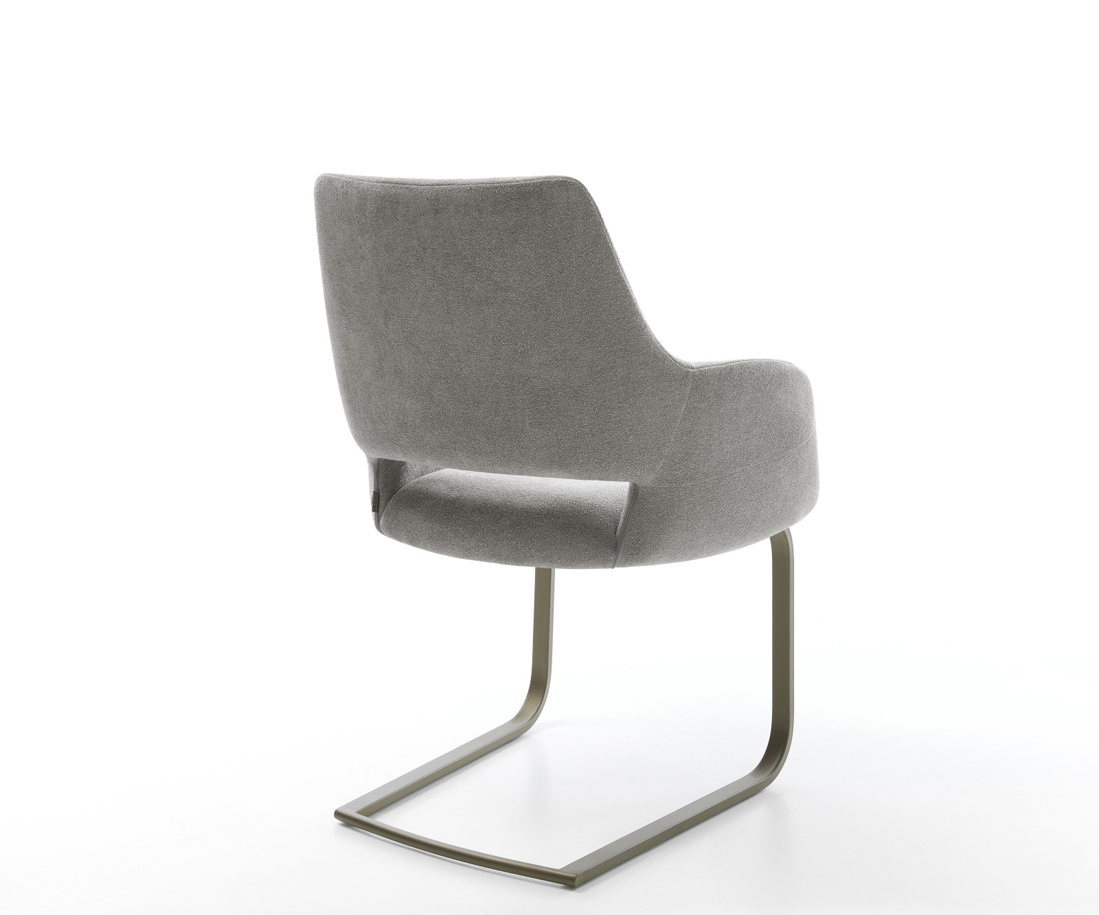 Étkezőszék Yago-Flex kárpitozott karfás strukturált szövet puha szürke konzolos lapos láb titán színű hatású zsákrugós matrac - Image 5