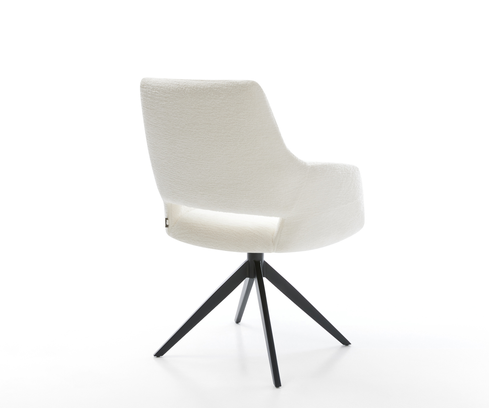 Étkezőszék Yago-Flex karfás bouclé puha bézs széles kereszt láb fekete 360° forgatható billenő zsákrugós - Image 5