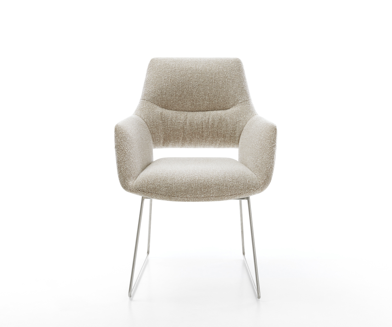 Étkezőszék Yago-Flex karfás mikroszálas puha bézs vékony láb rozsdamentes acél zsákrugós - Image 2