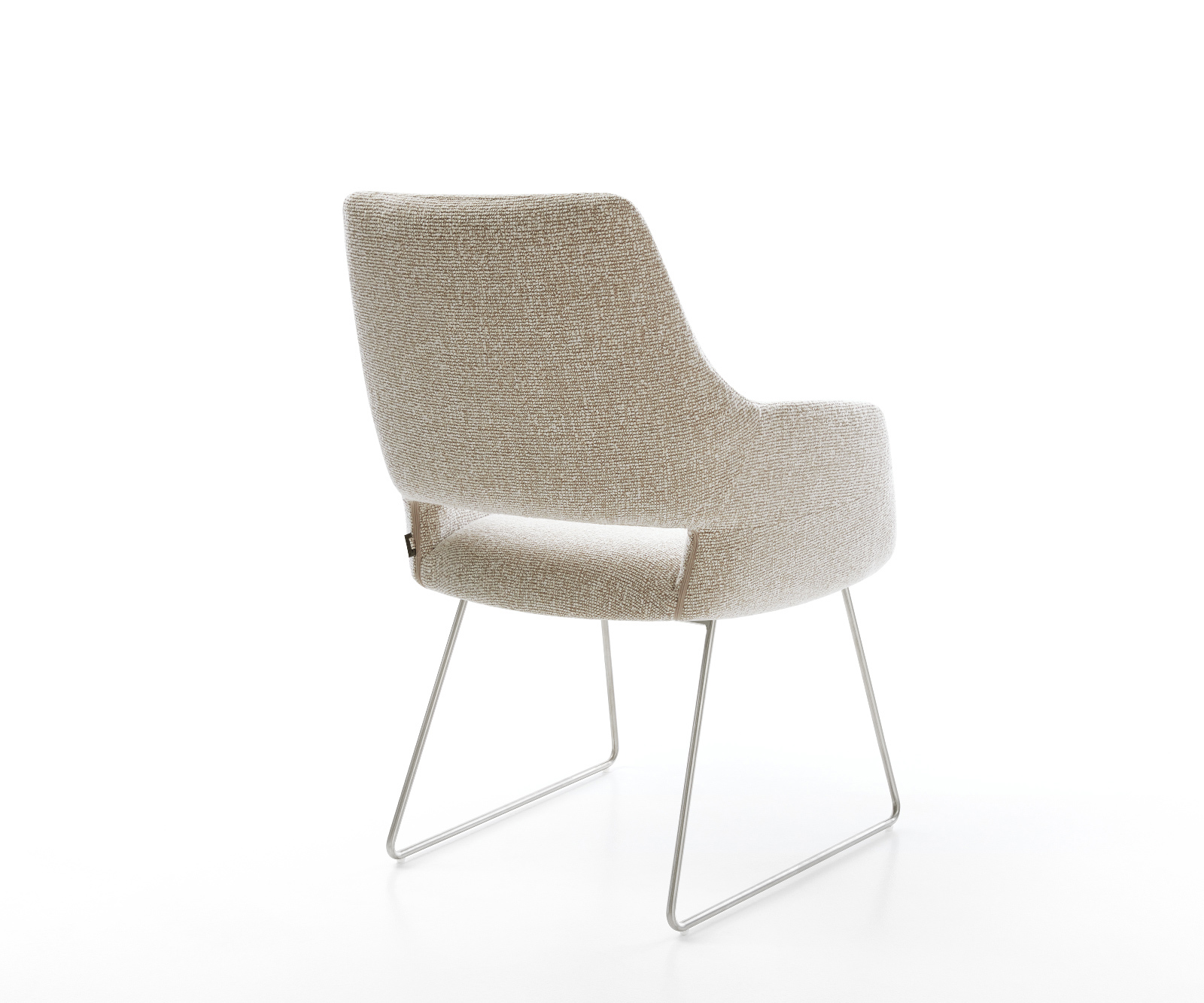 Étkezőszék Yago-Flex karfás mikroszálas puha bézs vékony láb rozsdamentes acél zsákrugós - Image 5