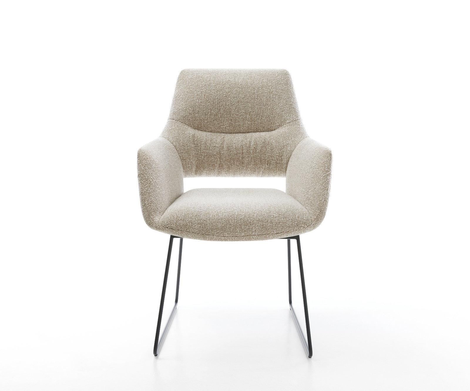 Étkezőszék Yago-Flex karfás mikroszálas puha bézs vékony láb fekete zsákrugós - Image 2