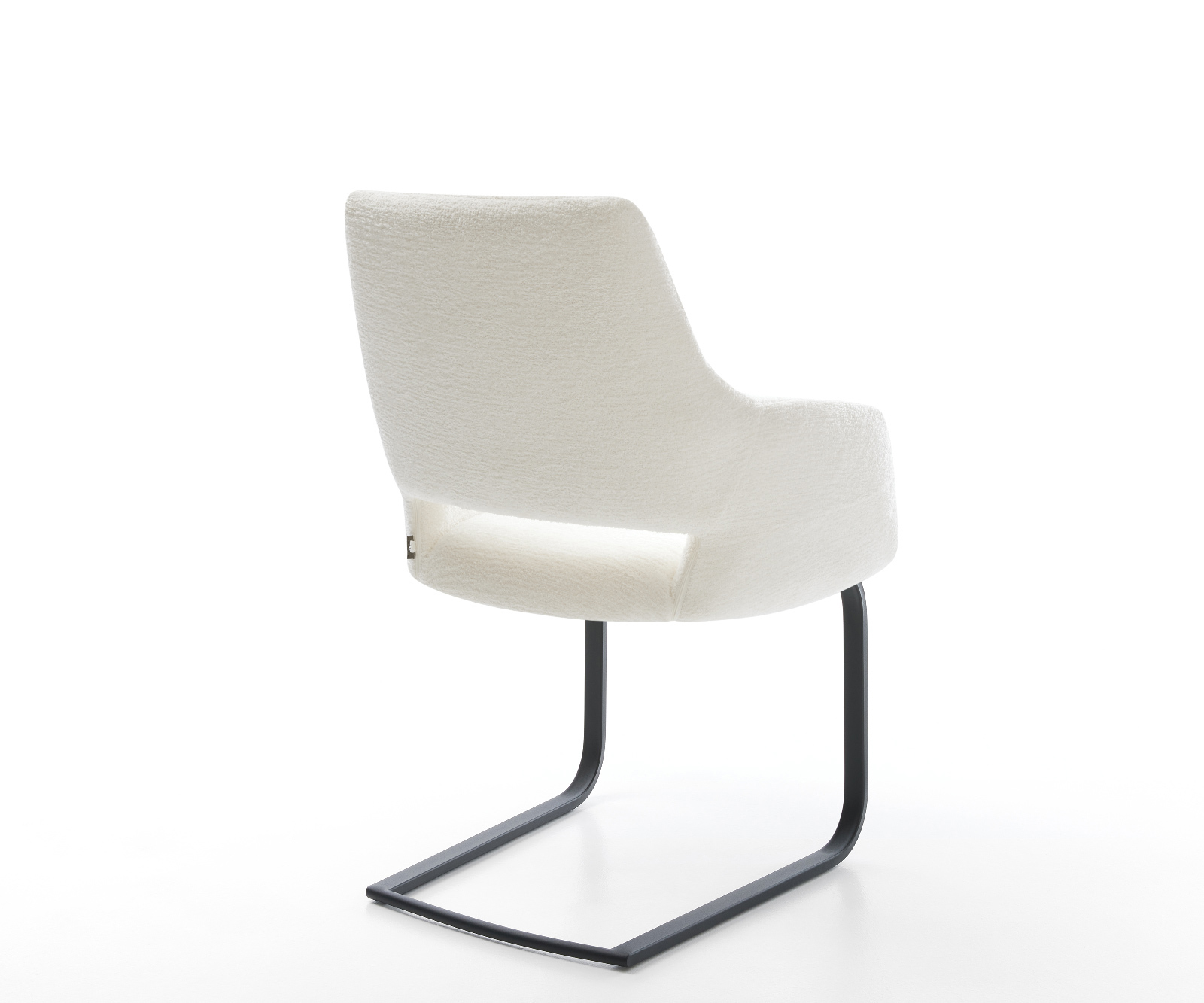 Étkezőszék Yago-Flex kárpitozott karfás bouclé puha bézs konzolos lapos fekete zsákrugós - Image 5