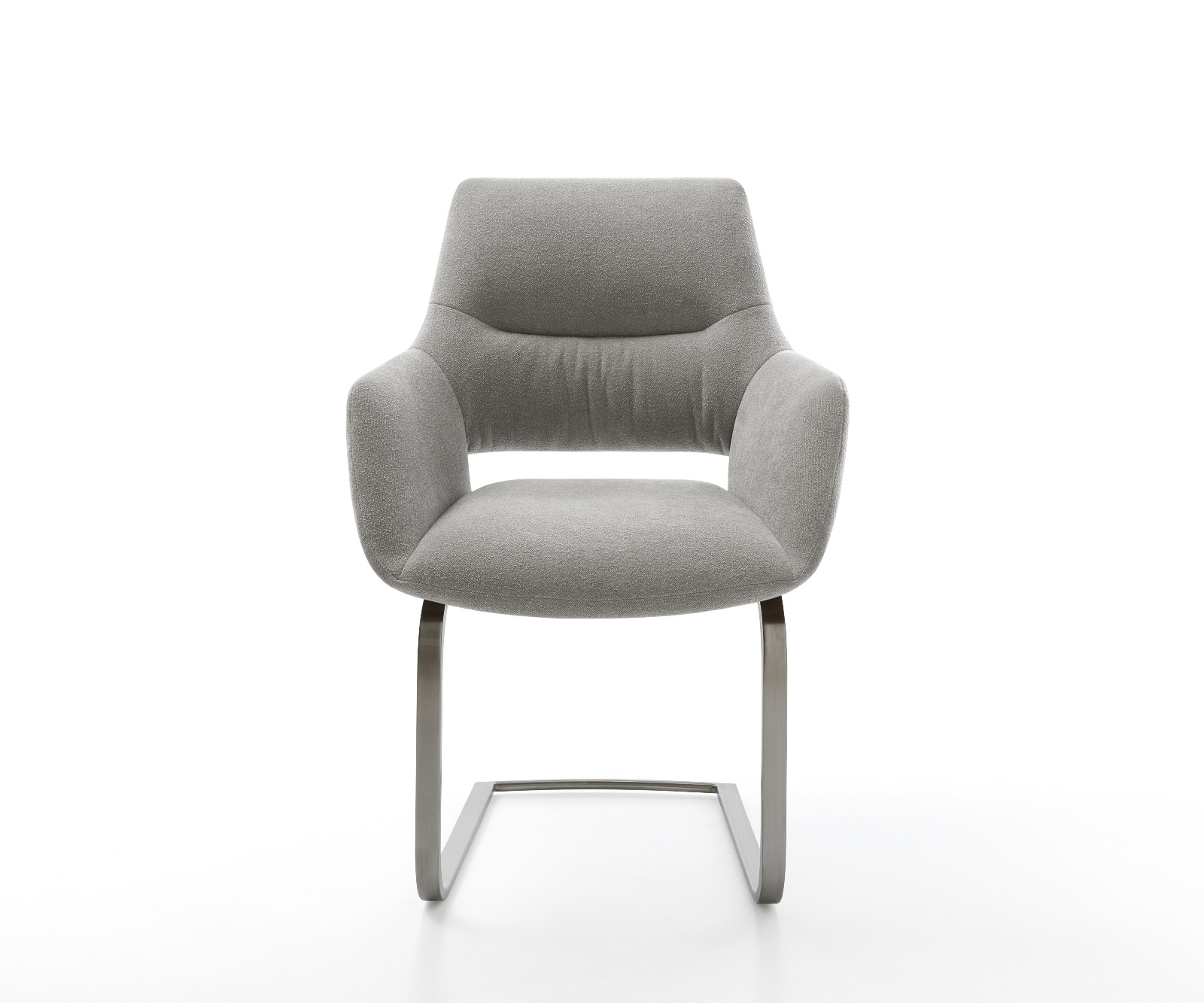 Étkezőszék Yago-Flex kárpitozott karfás strukturált szövet puha szürke konzolos lapos antracit zsákrugós - Image 2