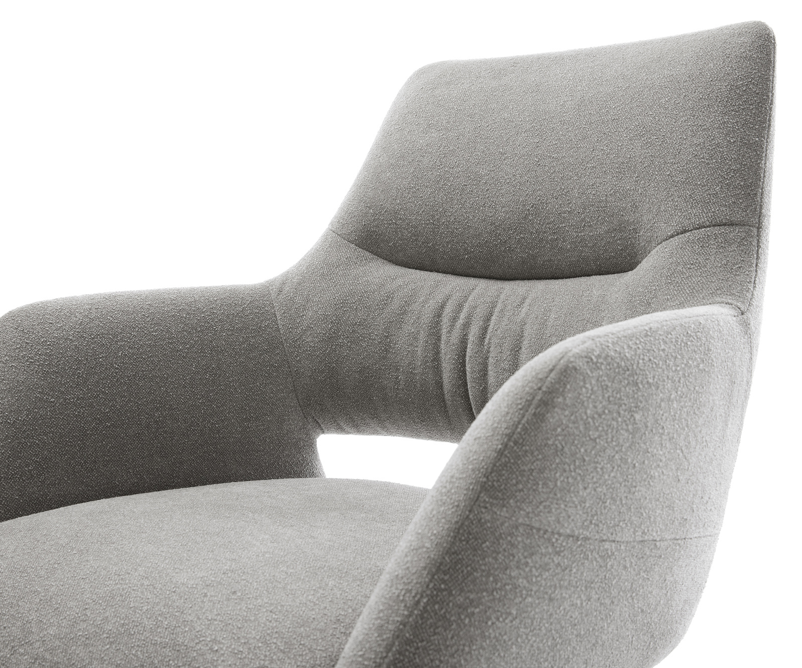 Étkezőszék Yago-Flex kárpitozott karfás strukturált szövet puha szürke konzolos lapos antracit zsákrugós - Image 4