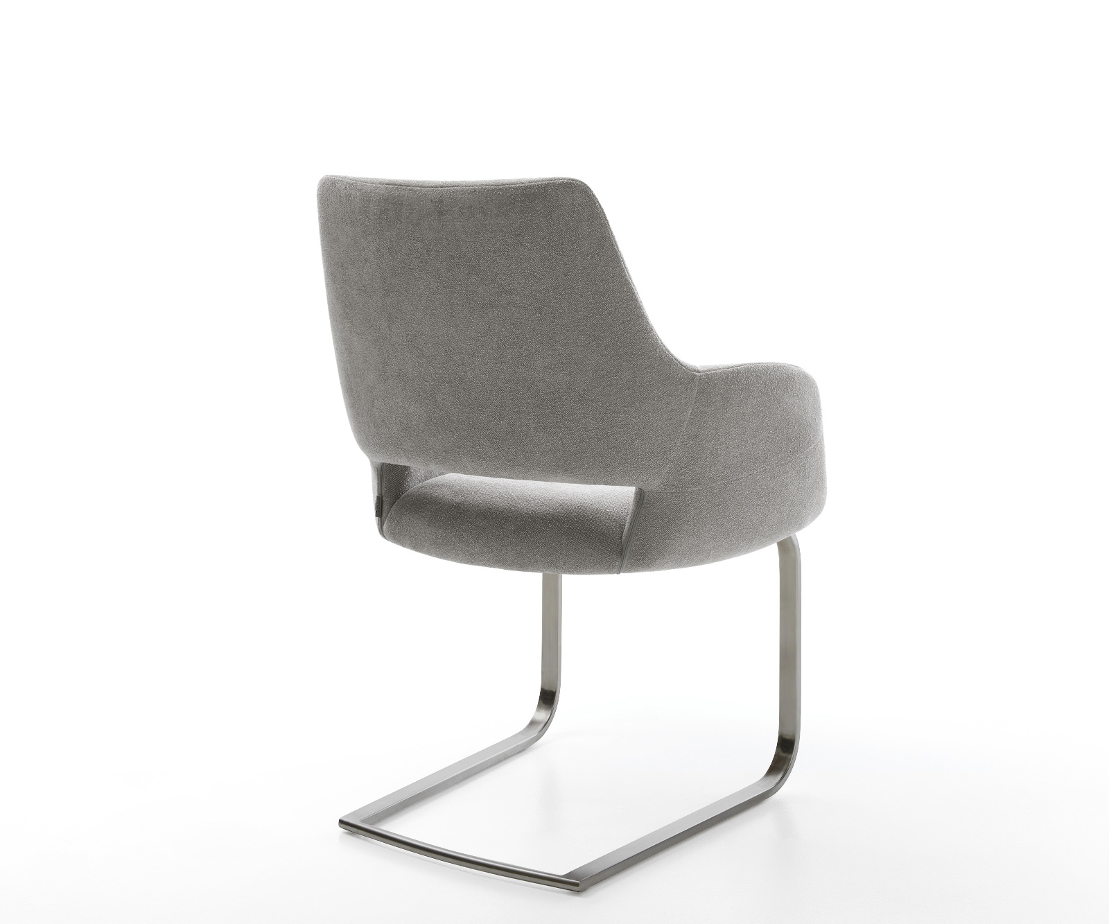 Étkezőszék Yago-Flex kárpitozott karfás strukturált szövet puha szürke konzolos lapos antracit zsákrugós - Image 5