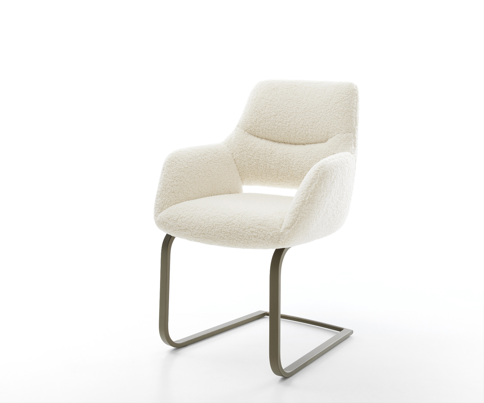 Étkezőszék Yago-Flex karfás mikroszálas bézs konzolos lapos titánszínű zsákrugós ülőfelülettel