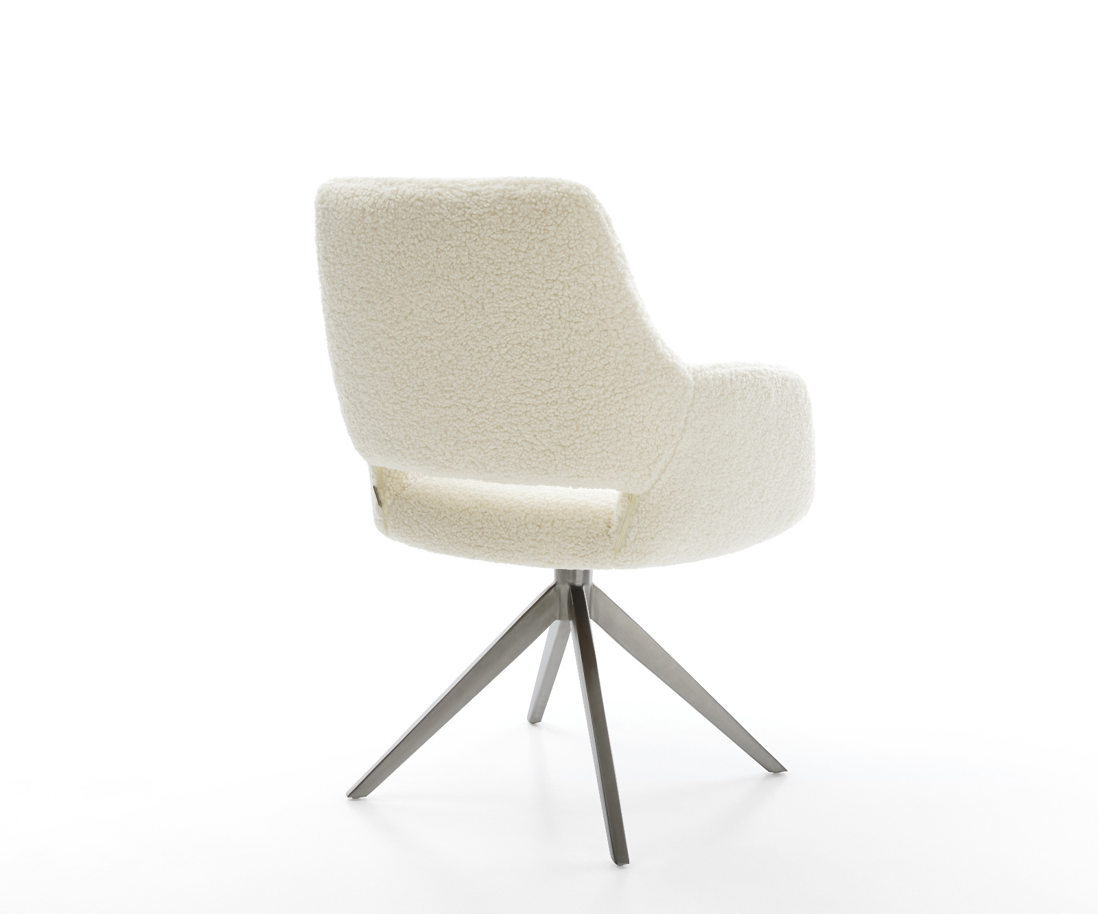 Étkezőszék Yago-Flex karfás teddy szövet bézs kereszt láb széles grafit 360° forgatható billenő zsákrugós matrac - Image 5