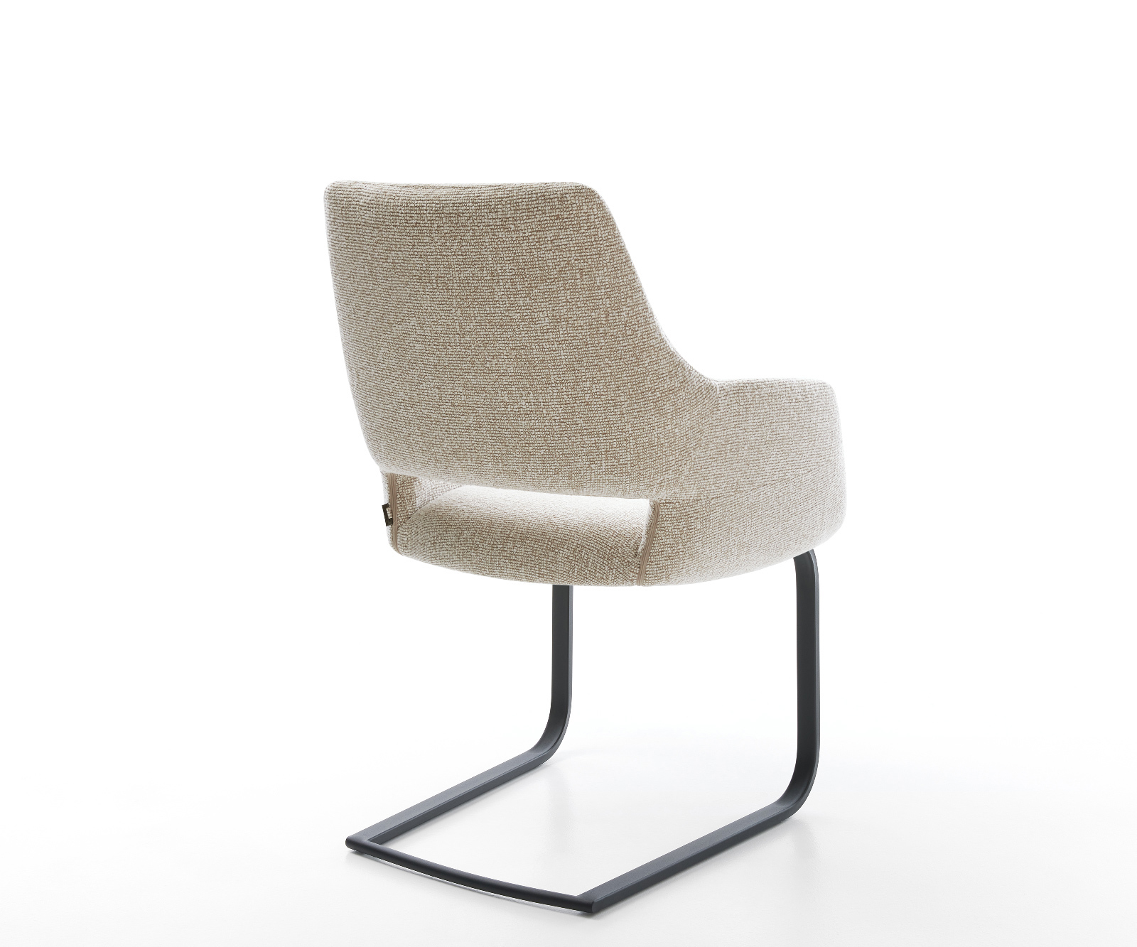 Étkezőszék Yago-Flex kárpitozott karfás szövettel puha bézs konzolos lapos fekete zsákrugós - Image 5