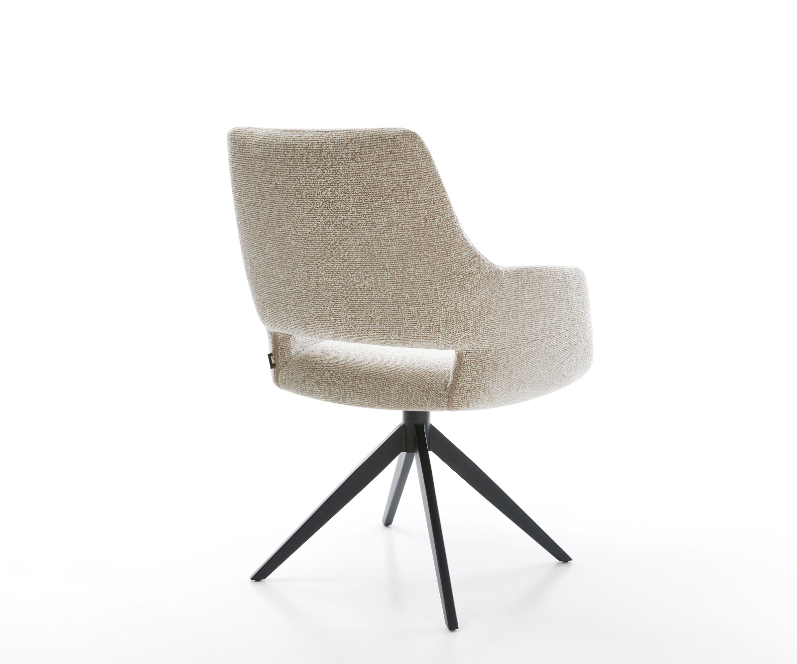 Étkezőszék Yago-Flex karfás szövettel puha bézs széles kereszt láb fekete 360° forgatható billenő funkció zsákrugós - Image 5