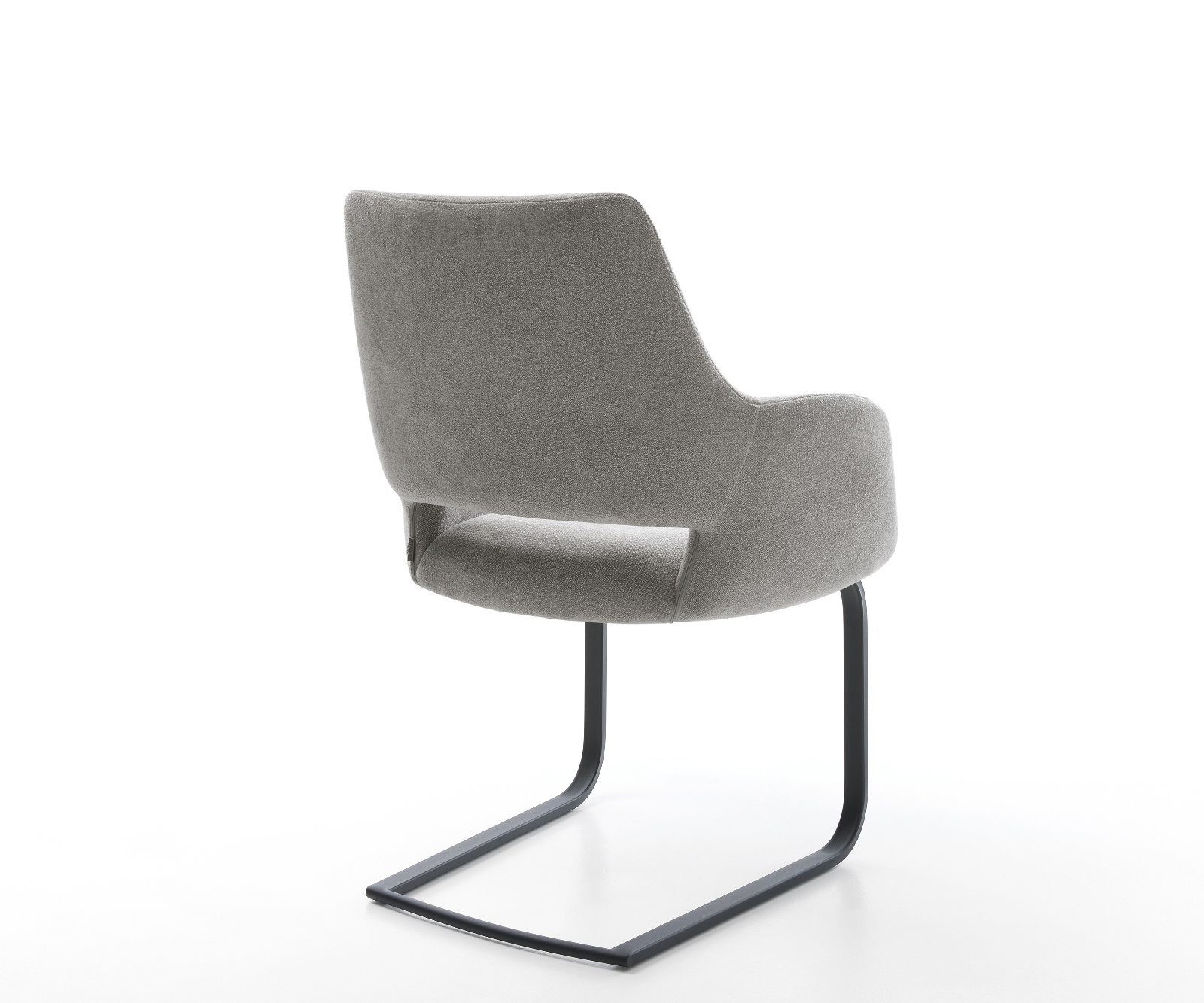 Étkezőszék Yago-Flex kárpitozott karfás strukturált szövet puha szürke konzolos lapos fekete zsákrugós - Image 5