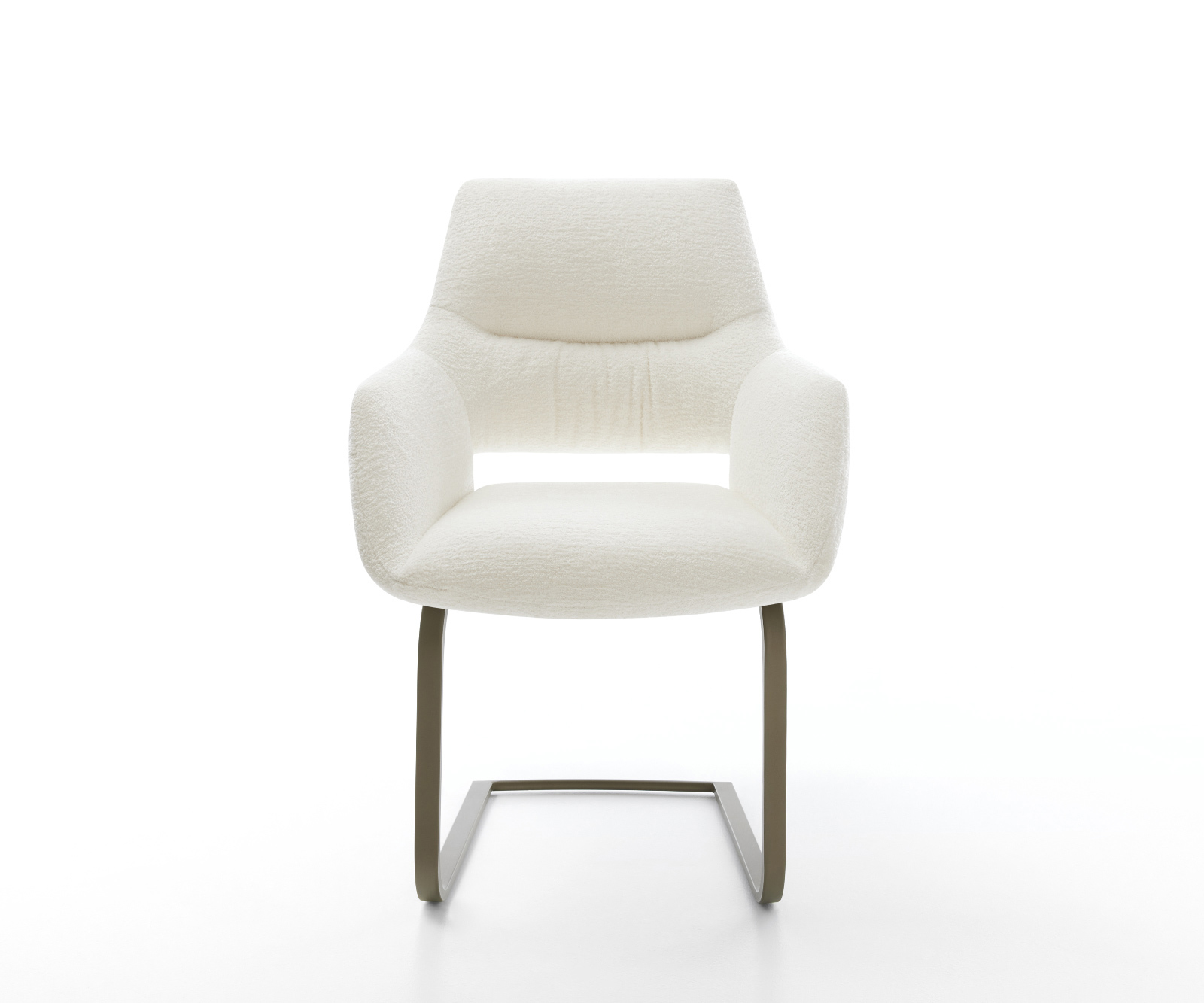 Étkezőszék Yago-Flex karfás bouclé puha bézs étkezőszék lapos titán színű hatású zsákrugós - Image 2