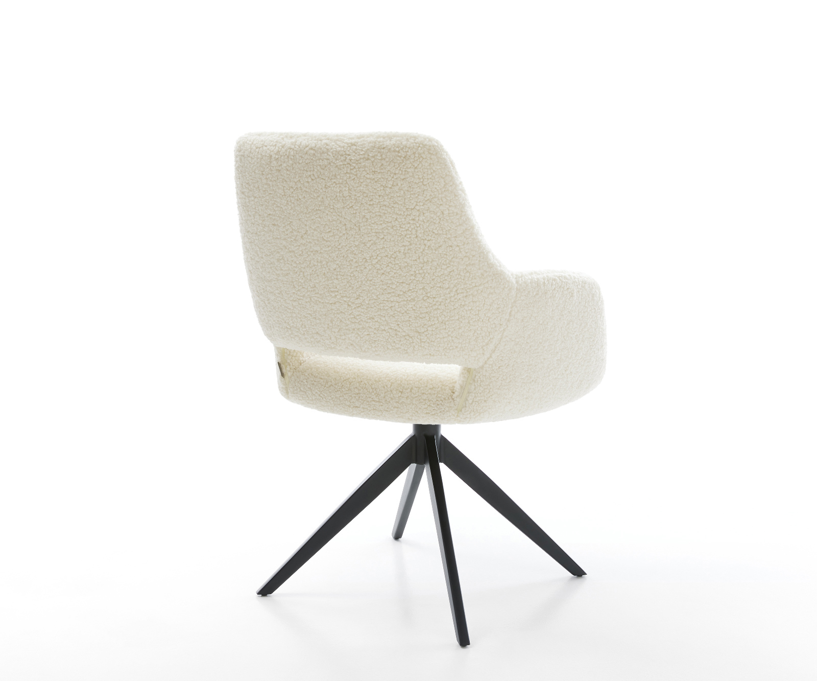 Étkezőszék Yago-Flex karfás teddy szövet bézs kereszt láb széles fekete 360° forgatható billenő zsákrugós matrac - Image 5