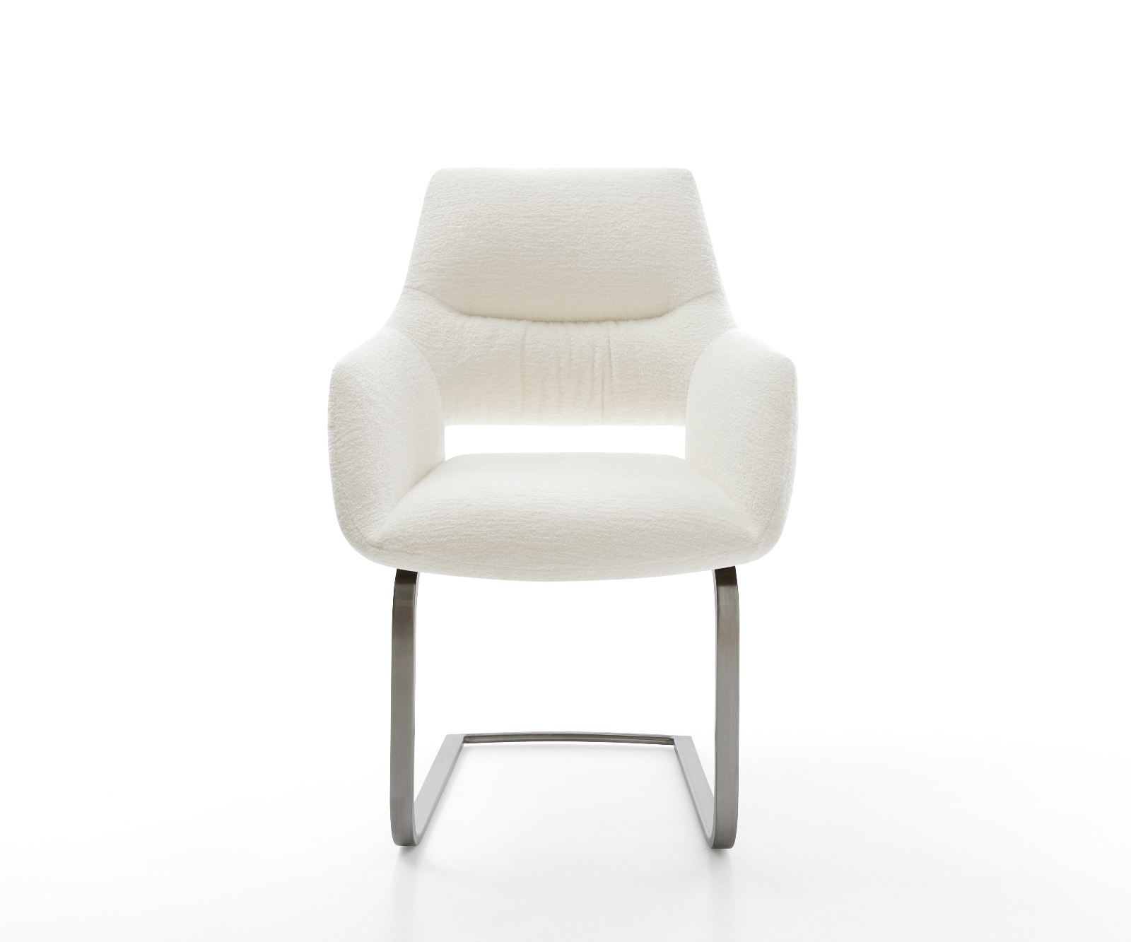 Étkezőszék Yago-Flex karfás bouclé puha bézs lapos konzolos antracit zsákrugós - Image 2