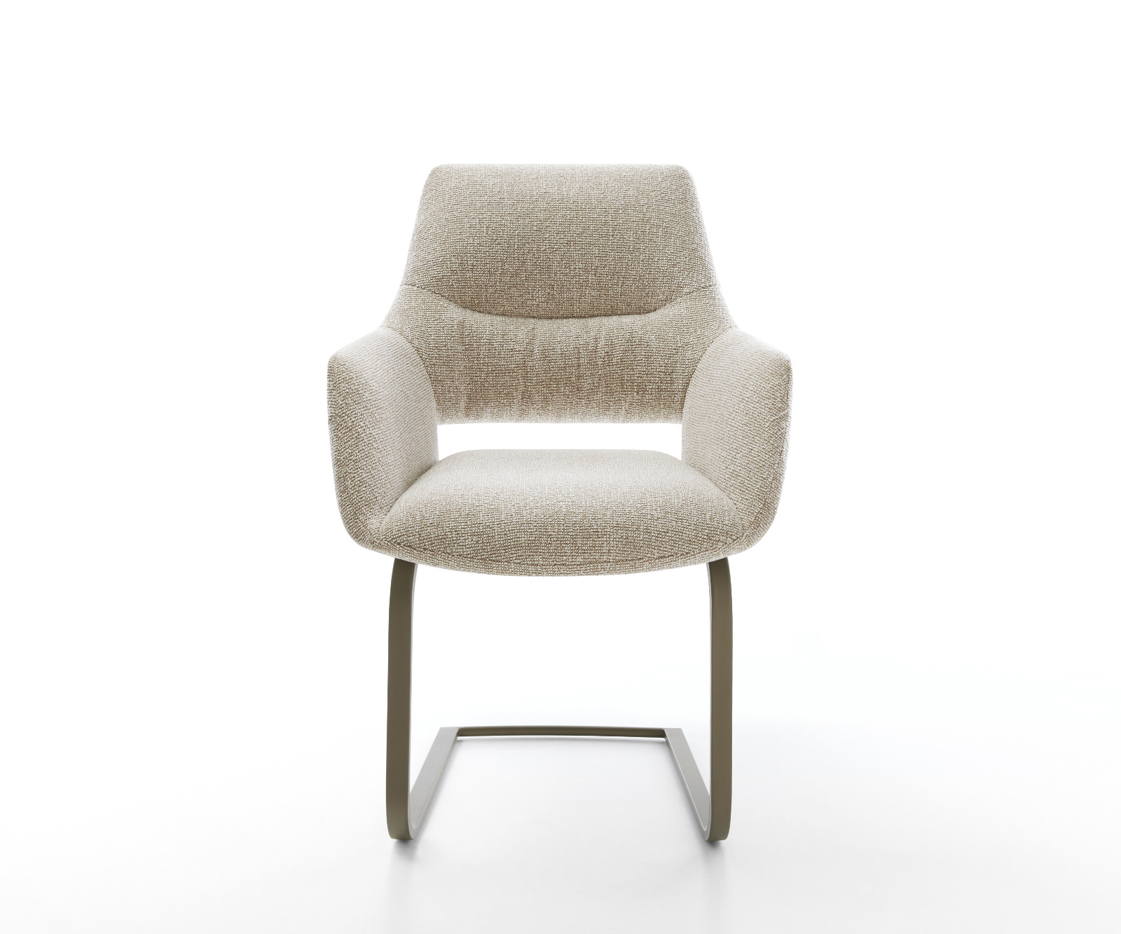 Étkezőszék Yago-Flex karfás szövettel puha bézs konzolos lapos láb titán színű hatás zsákrugós - Image 2