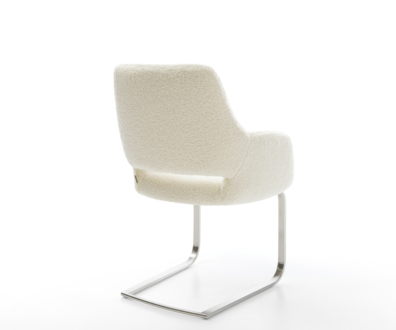 Étkezőszék Yago-Flex kárpitozott karfás mikroszálas bézs konzolos lapos rozsdamentes acél zsákrugós - Image 5