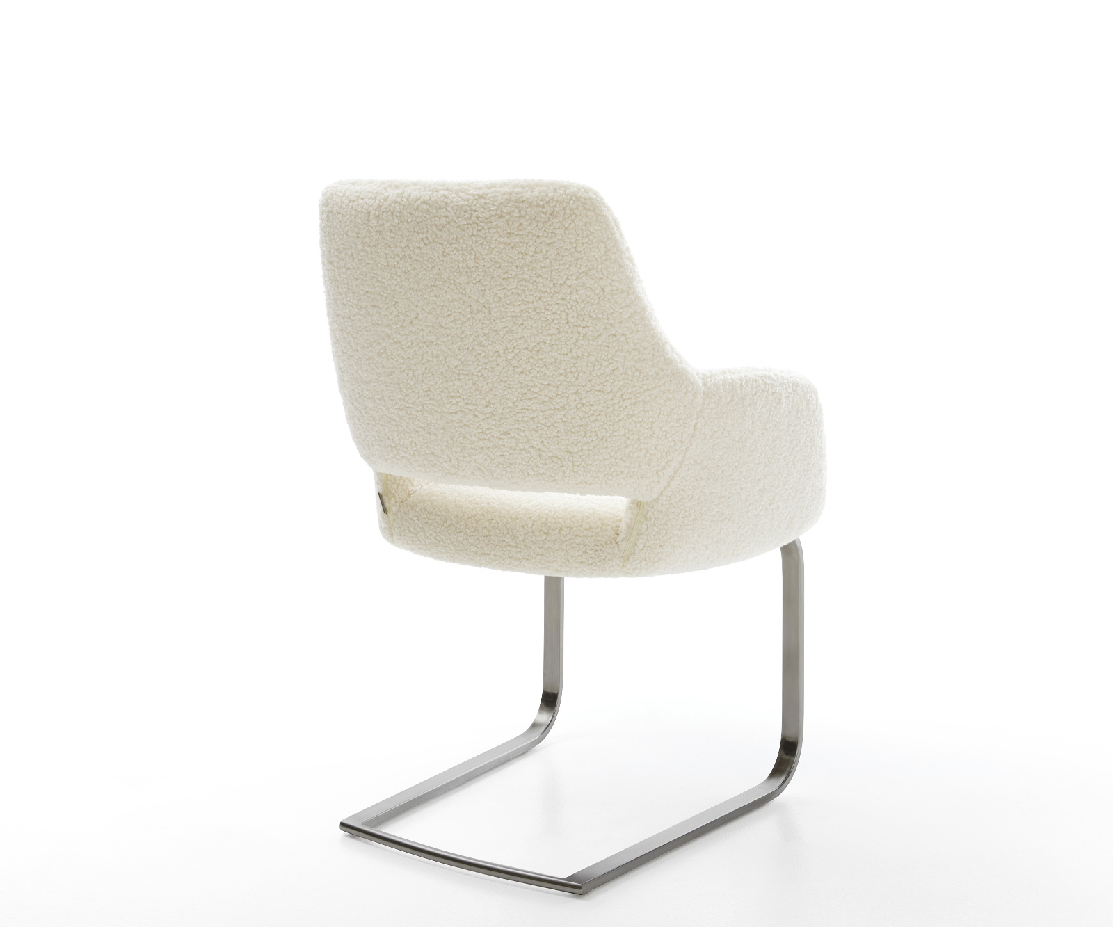 Étkezőszék Yago-Flex kárpitozott karfás teddyszövet bézs konzolos lapos antracit zsákrugós - Image 5