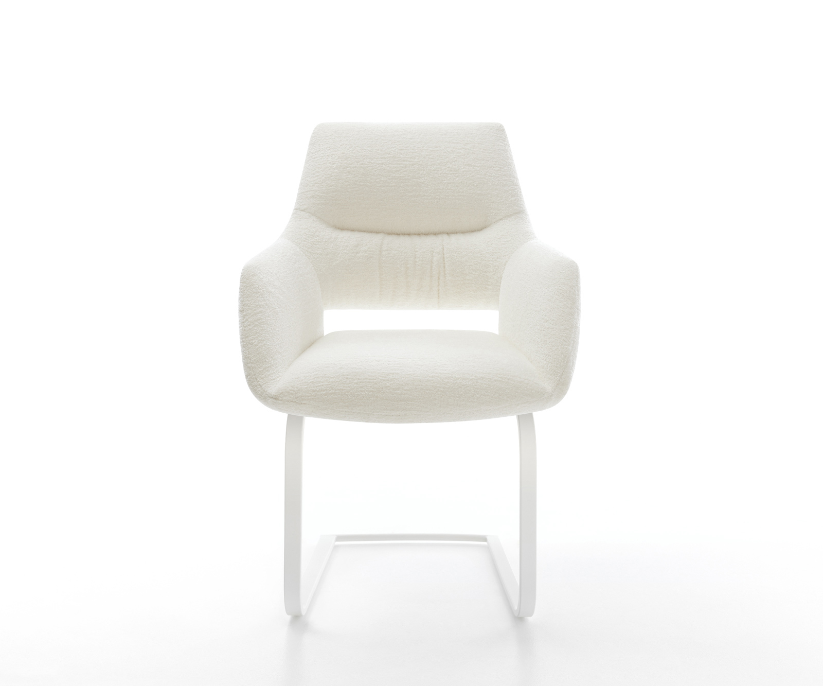 Étkezőszék Yago-Flex karfás bouclé puha bézs étkezőszék lapos fehér zsákrugós - Image 2