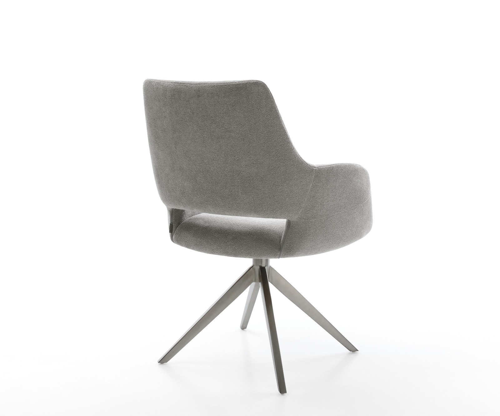 Étkezőszék Yago-Flex kárpitozott karfás strukturált szövet puha szürke kereszt láb széles grafit 360° forgatható billenő funkció zsákrugós - Image 5