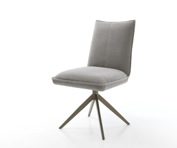 Étkezőszék Lelio-Flex strukturált szövet puha szürke kereszt láb széles titán színű hatás 360°-ban forgatható billenő zsákrugós matrac