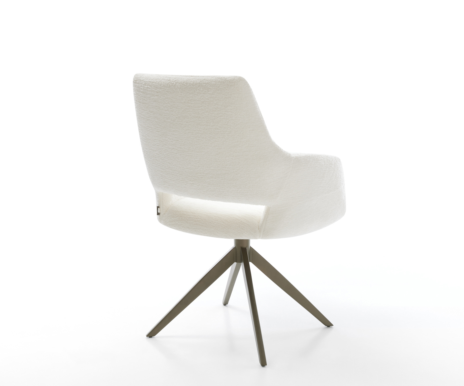 Étkezőszék Yago-Flex karfás bouclé puha bézs kereszt láb széles titán színű 360° forgatható billenő zsákrugós - Image 5