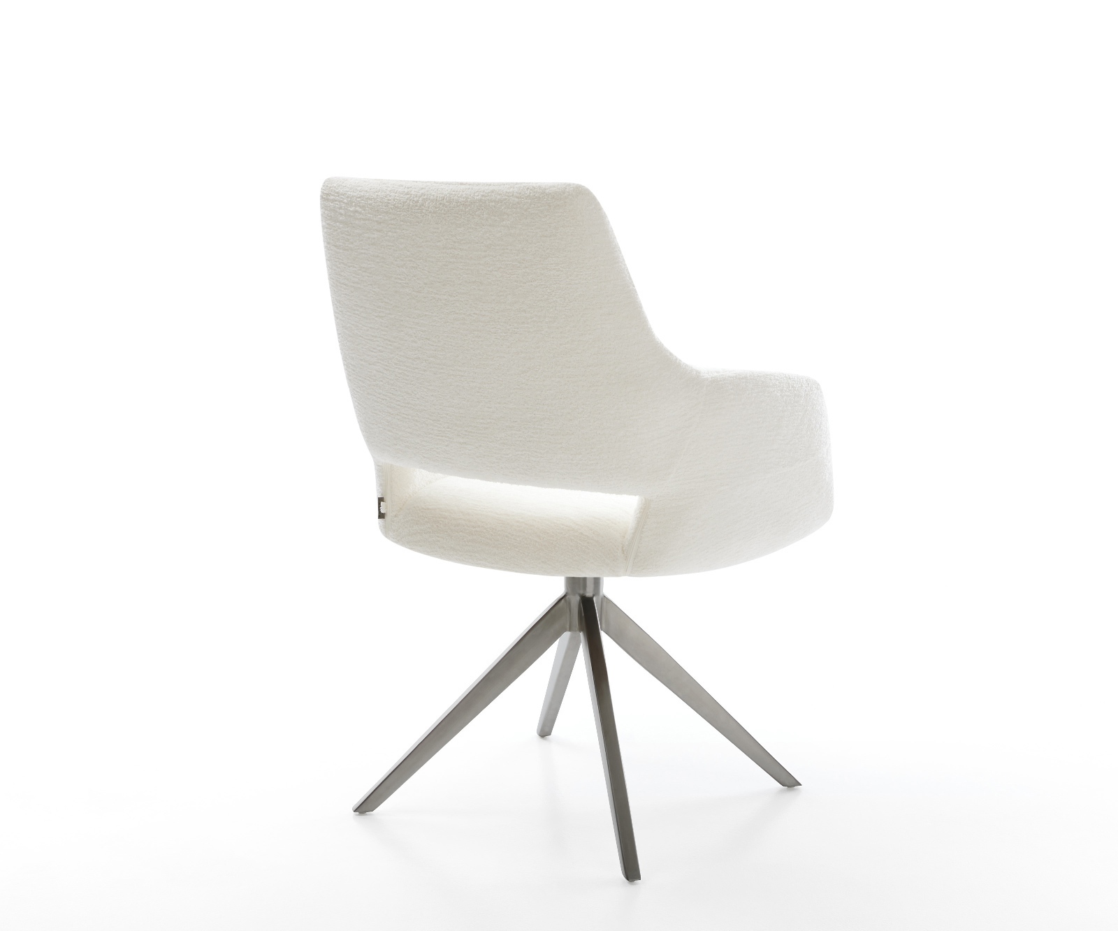 Étkezőszék Yago-Flex karfás bouclé puha bézs kereszt láb széles grafit 360° forgatható billenő zsákrugós - Image 5