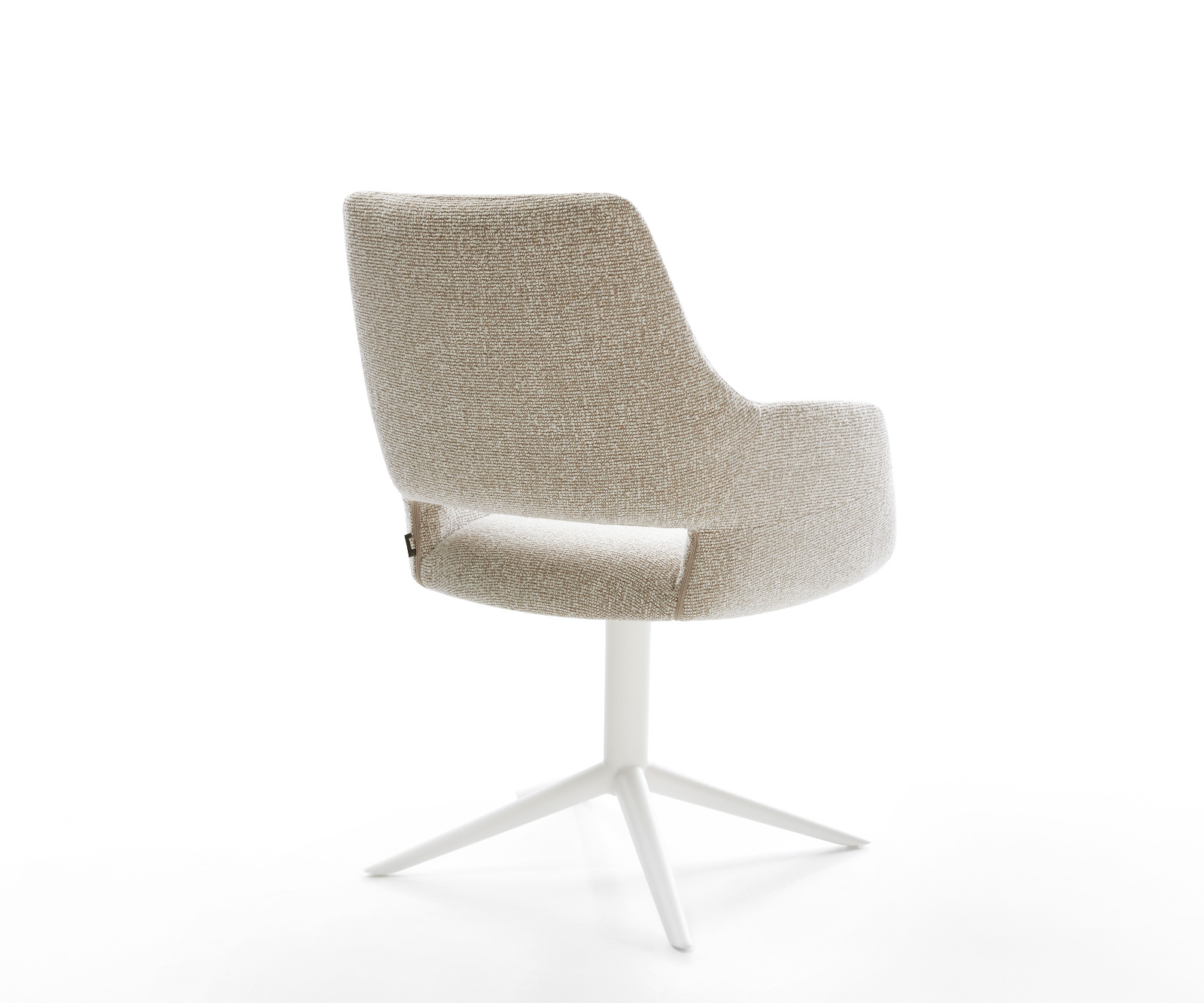 Étkezőszék Yago-Flex karfás szövettel puha bézs fehér kereszt láb 360° forgatható billenő funkció zsákrugós matrac - Image 5