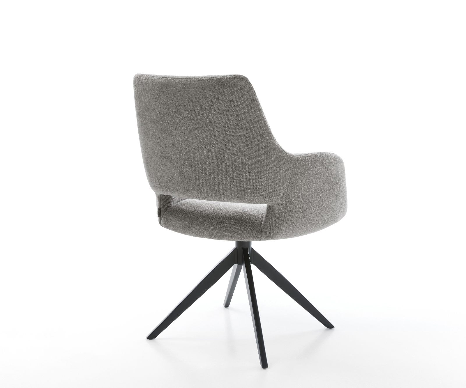 Étkezőszék Yago-Flex karfás strukturált szövet puha szürke kereszt láb széles fekete 360° forgatható billenő zsákrugós matrac - Image 5