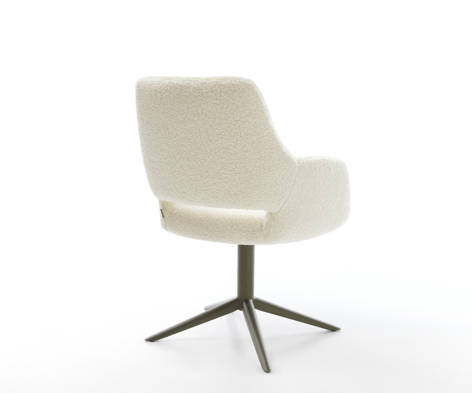 Étkezőszék Yago-Flex karfás teddy szövet bézs kereszt láb titán színű hatvan fokban forgatható billenő zsákrugós matrac - Image 5