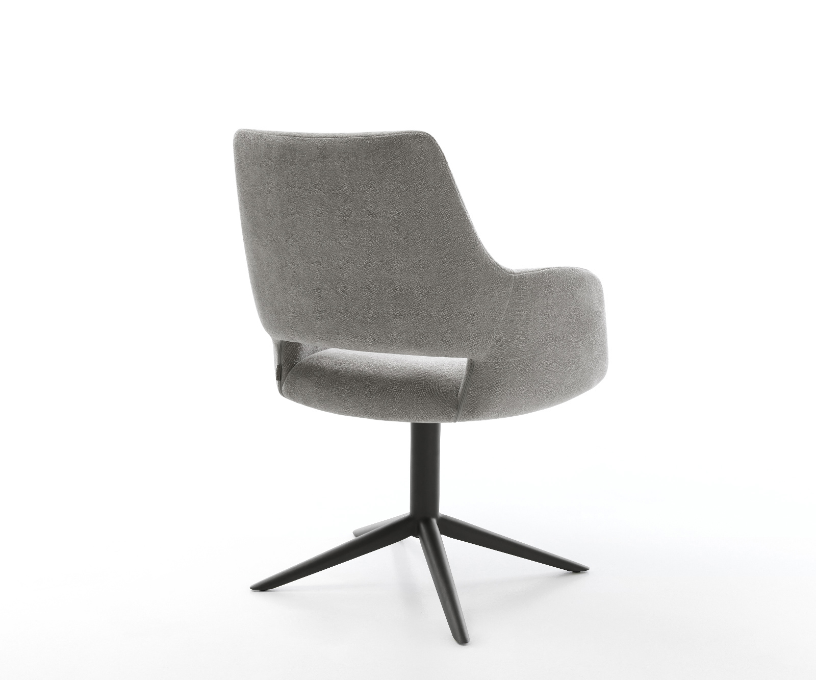 Étkezőszék Yago-Flex karfás strukturált szövet puha szürke fekete kereszt lábas 360° forgatható billenő zsákrugós - Image 5