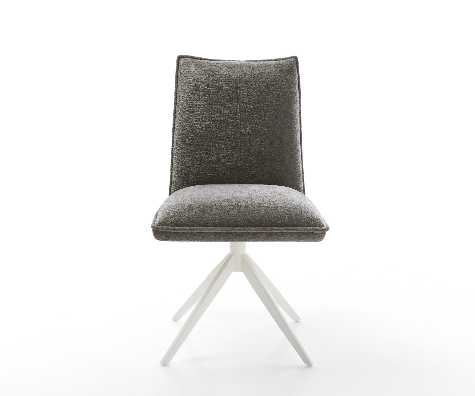 Étkezőszék Lelio-Flex bouclé puha sötét bézs kereszt láb széles fehér 360° forgatható billenő zsákrugós matrac - Image 2