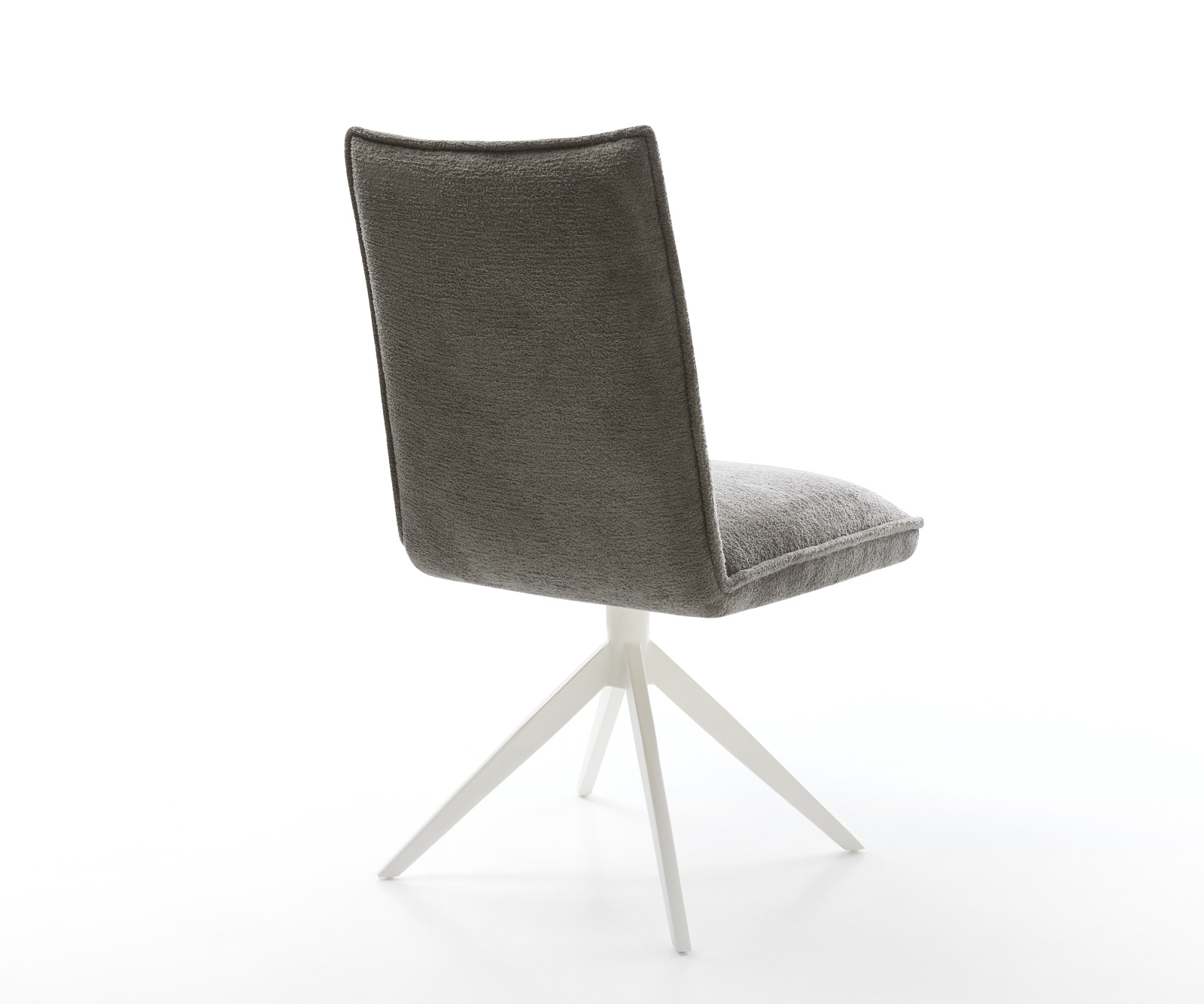 Étkezőszék Lelio-Flex bouclé puha sötét bézs kereszt láb széles fehér 360° forgatható billenő zsákrugós matrac - Image 5