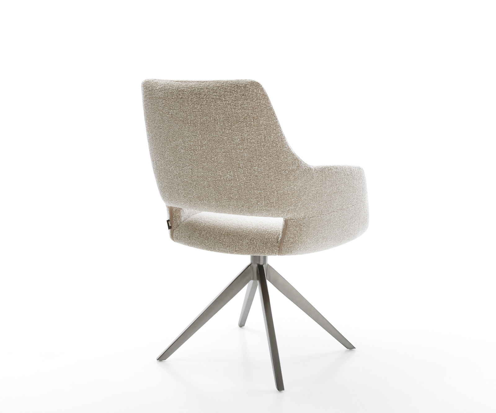 Étkezőszék Yago-Flex karfás szövettel puha bézs széles kereszt láb grafit 360° forgatható billenő zsákrugós matrac - Image 5