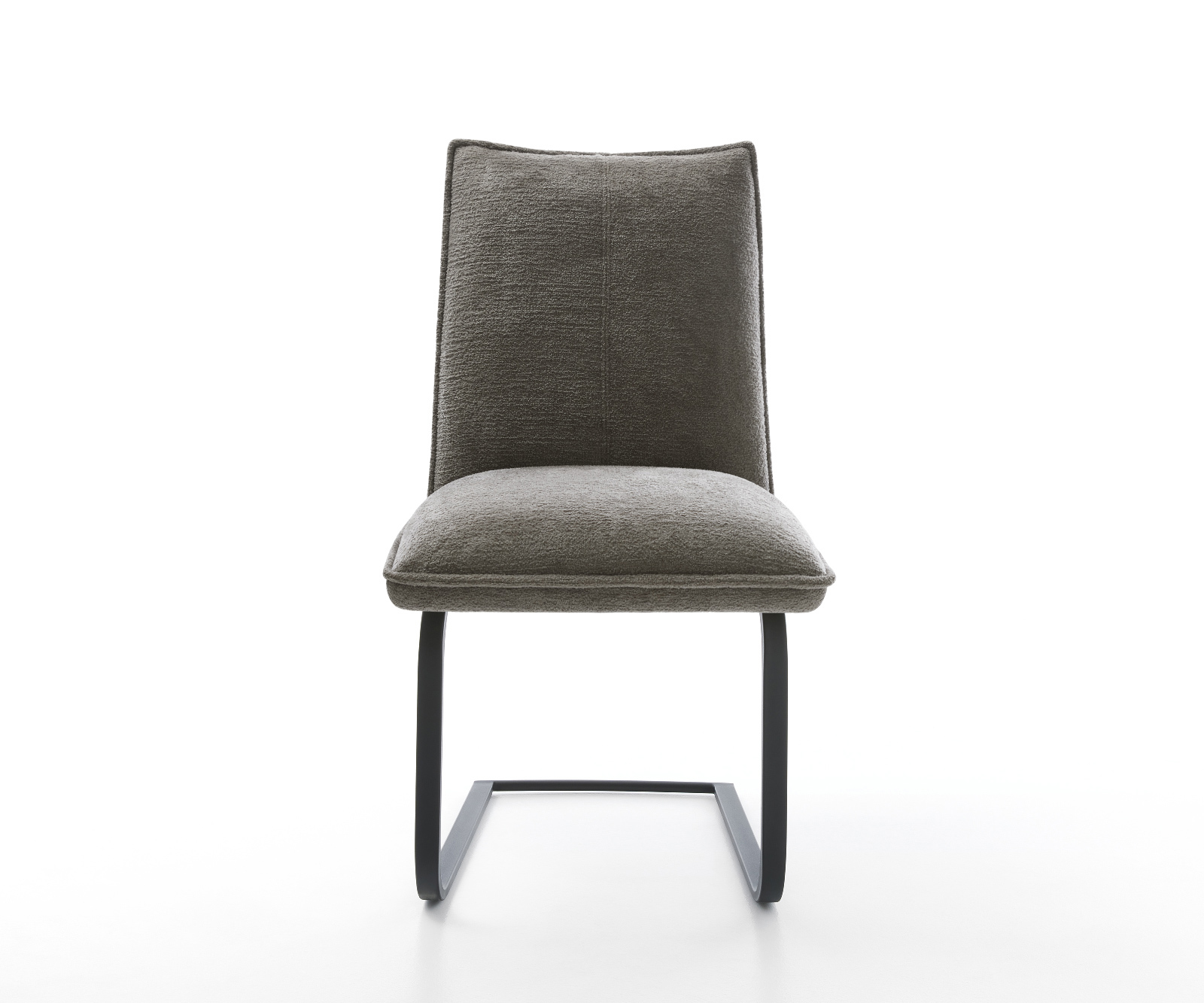 Étkezőszék Lelio-Flex bouclé puha sötét bézs konzolos lapos fekete zsákrugós - Image 2