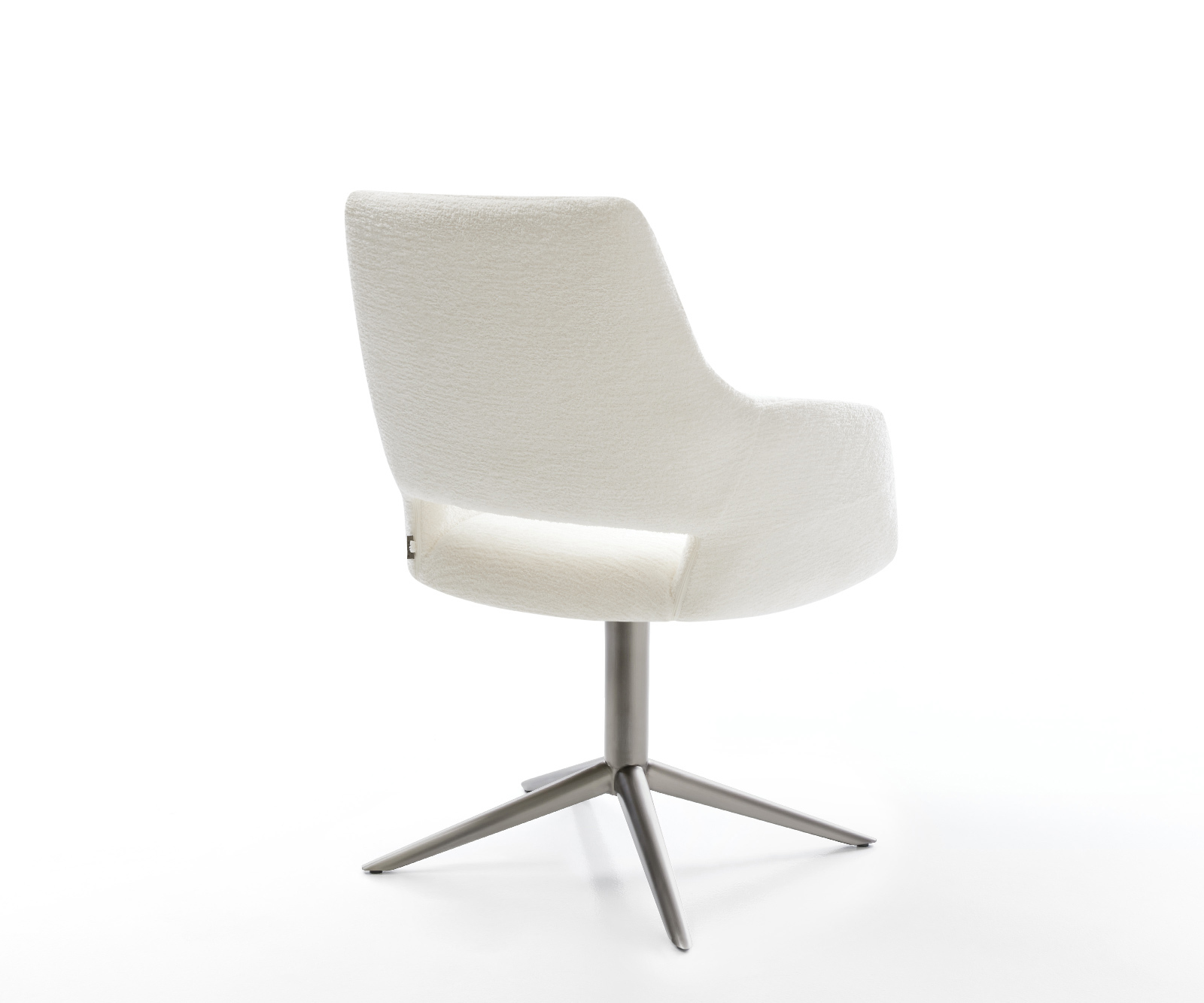 Étkezőszék Yago-Flex karfás bouclé puha bézs kereszt láb grafit 360° forgatható billenő zsákrugós - Image 5