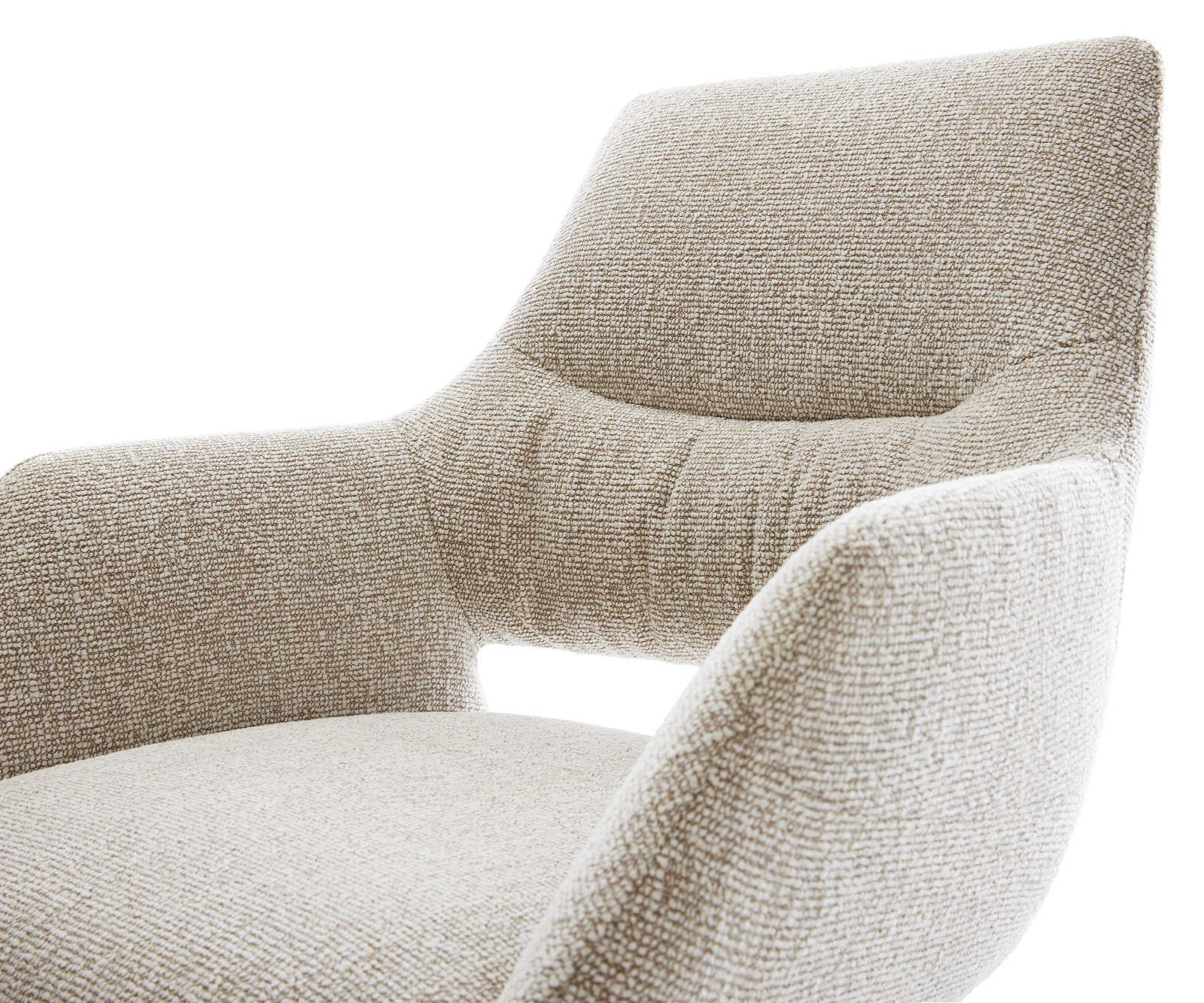 Étkezőszék Yago-Flex karfás szövettel puha bézs rozsdamentes acél kereszt lábbal 360° forgatható billenő funkció zsákrugós - Image 4