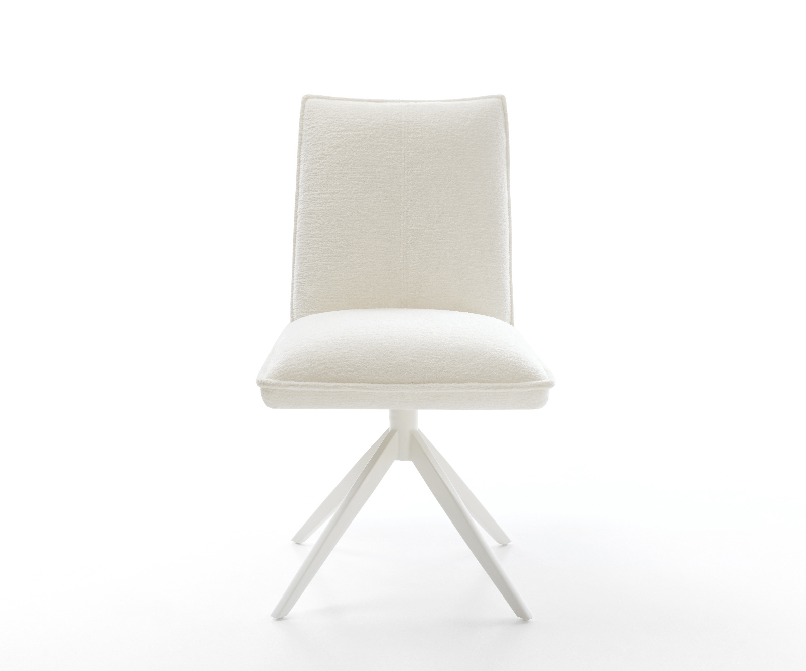 Étkezőszék Lelio-Flex bouclé puha bézs kereszt láb széles fehér 360° forgatható billenő zsákrugó - Image 2