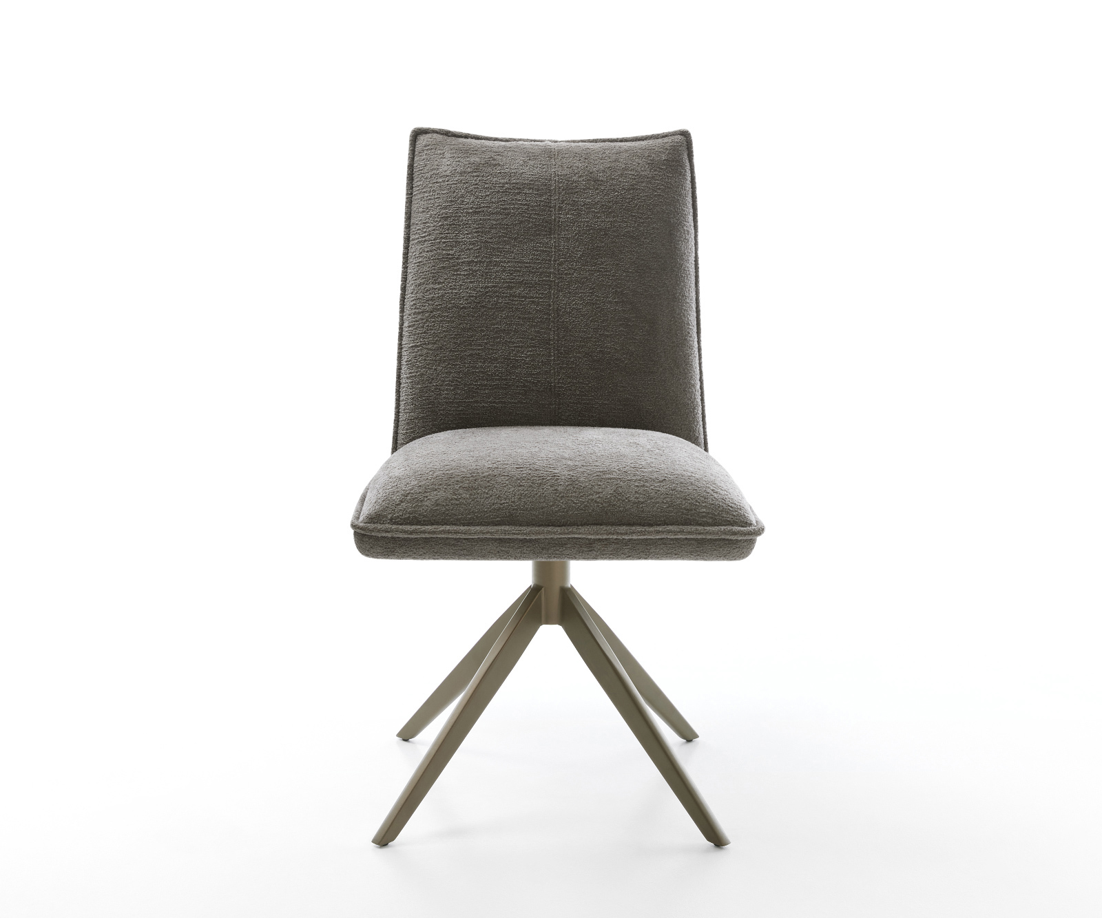 Étkezőszék Lelio-Flex bouclé puha sötét bézs kereszt láb széles titánszínű hatás 360° forgatható billenő zsákrugós matrac - Image 2