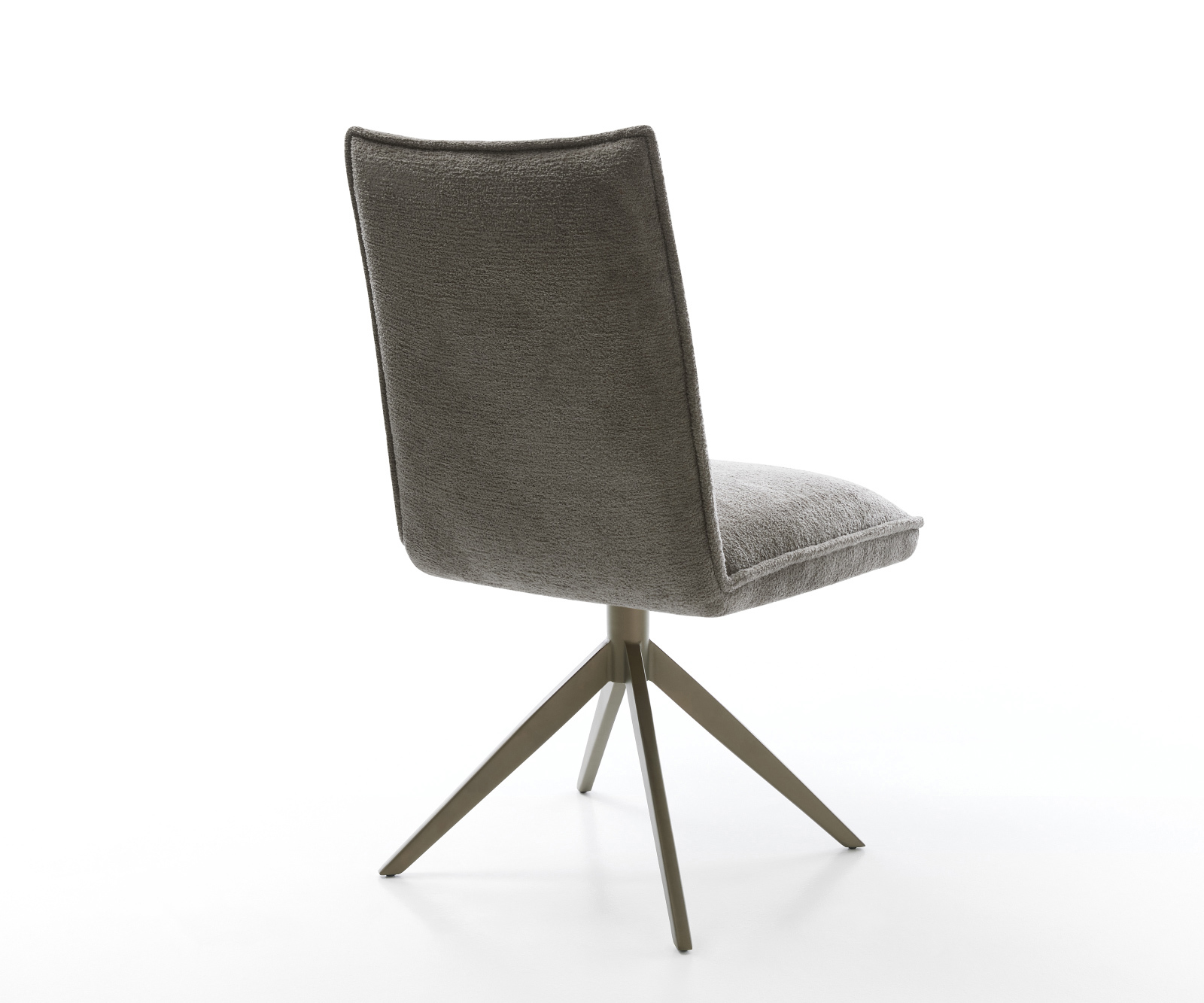 Étkezőszék Lelio-Flex bouclé puha sötét bézs kereszt láb széles titánszínű hatás 360° forgatható billenő zsákrugós matrac - Image 5