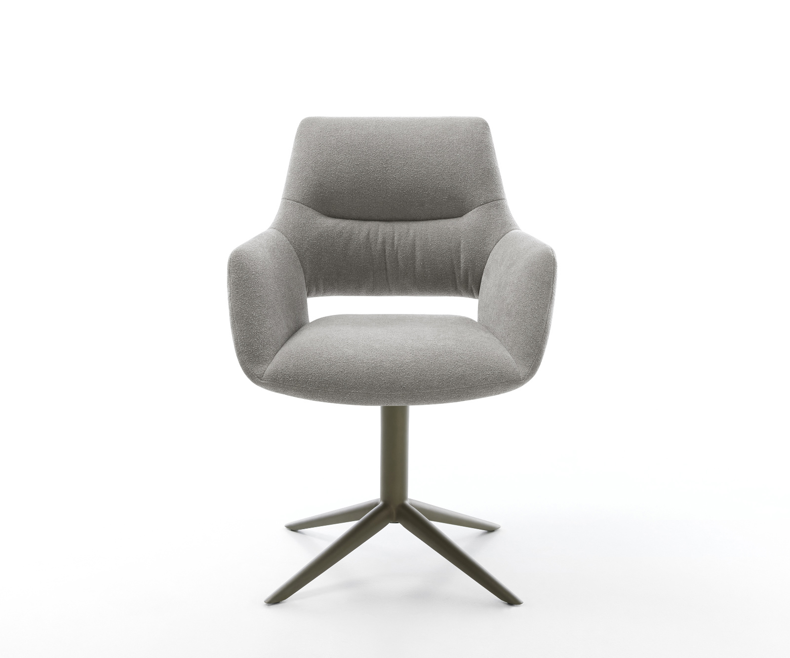 Étkezőszék Yago-Flex karfás strukturált szövet puha szürke kereszt láb titán színű hatvan fokban forgatható billenő zsákrugós - Image 2