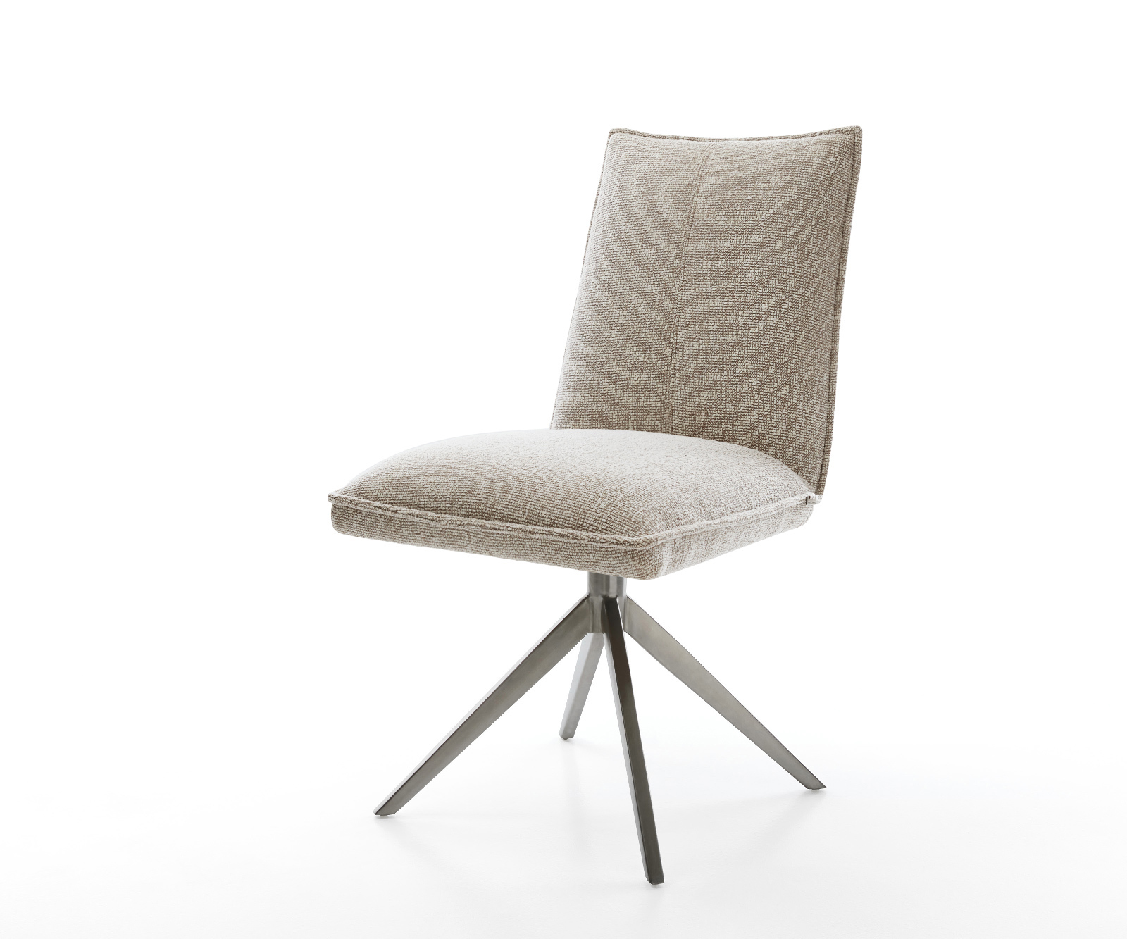 Étkezőszék Lelio-Flex szövött szövet puha bézs kereszt láb széles grafit 360° forgatható billenő zsákrugó