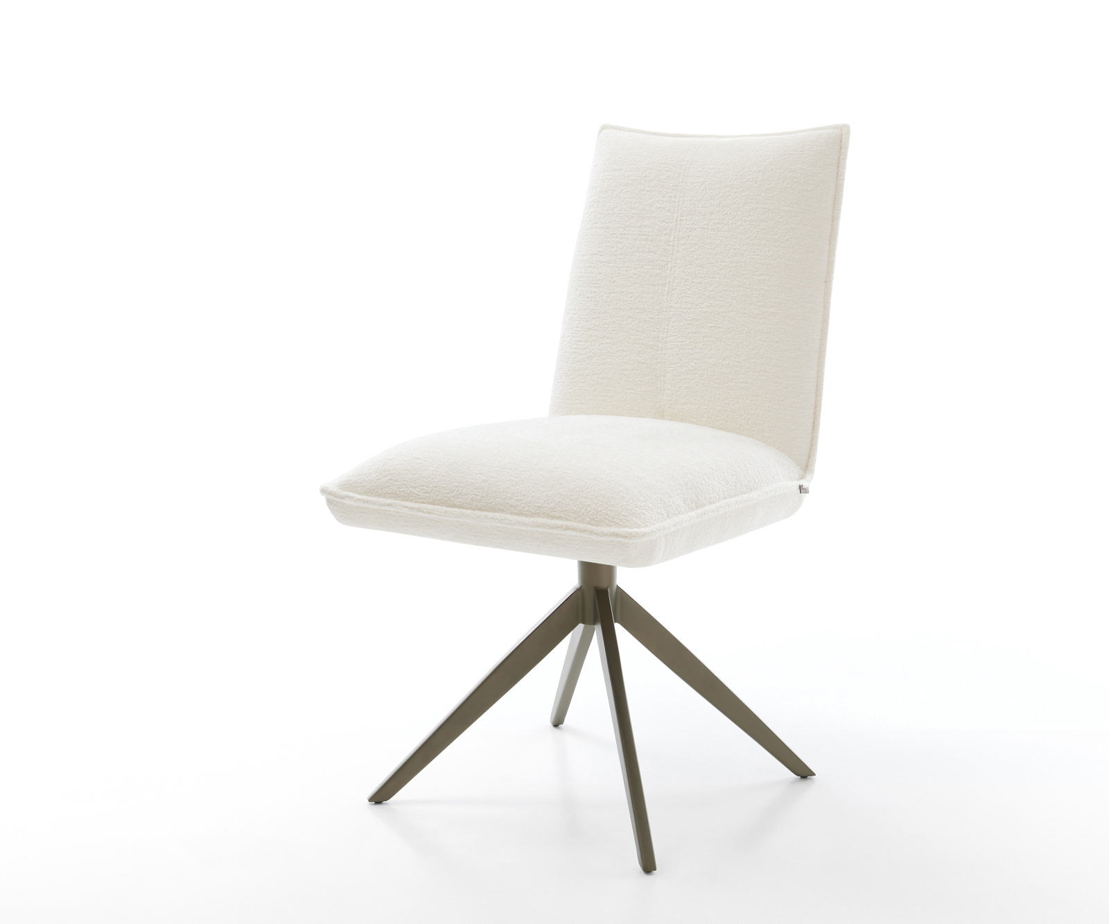 Étkezőszék Lelio-Flex bouclé puha bézs kereszt láb széles titán színű hatvan fokban forgatható billenő zsákrugós