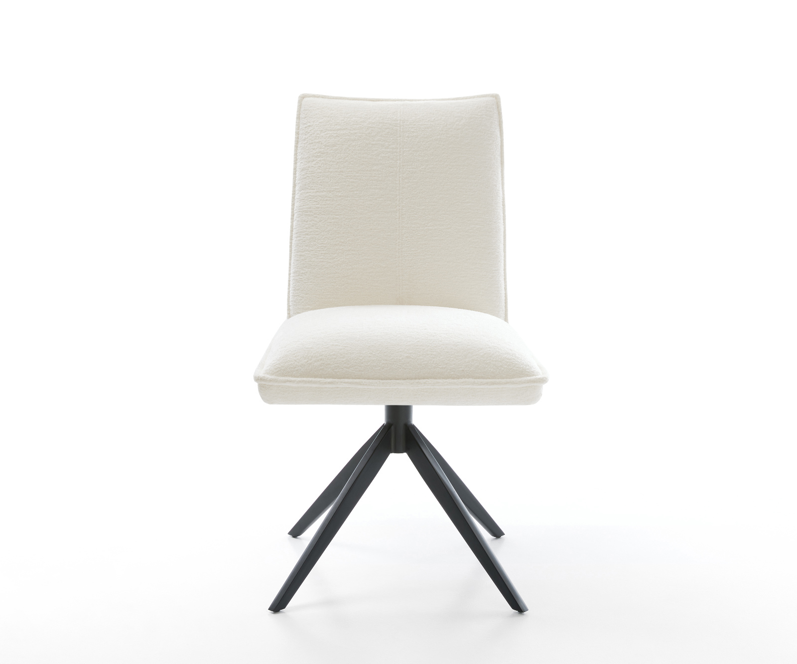 Étkezőszék Lelio-Flex bouclé puha bézs kereszt láb széles fekete 360° forgatható billenő zsákrugó - Image 2