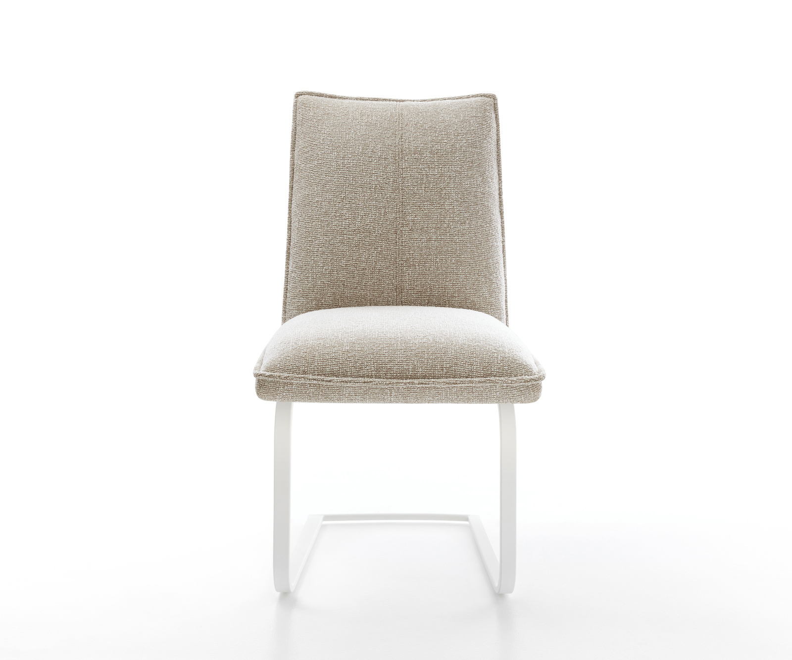 Étkezőszék Lelio-Flex szövött szövet puha bézs konzolos láb lapos fehér zsákrugó - Image 2