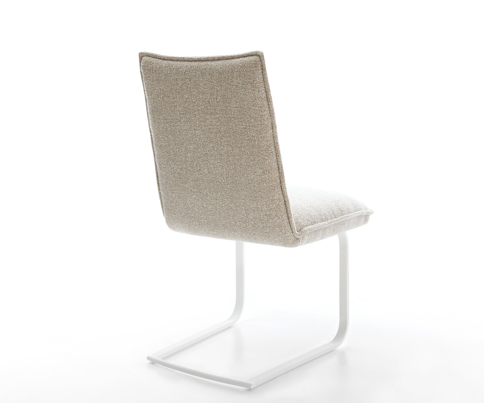 Étkezőszék Lelio-Flex szövött szövet puha bézs konzolos láb lapos fehér zsákrugó - Image 5