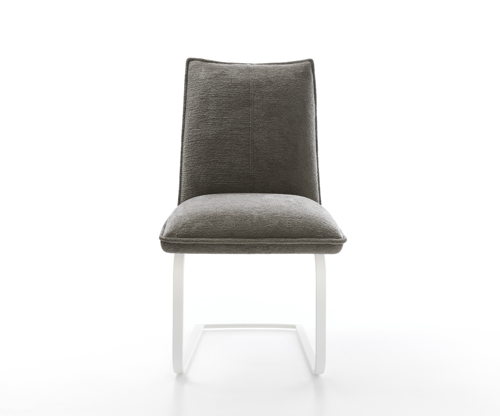 Étkezőszék Lelio-Flex bouclé puha sötét bézs konzolos lapos fehér zsákrugós - Image 2