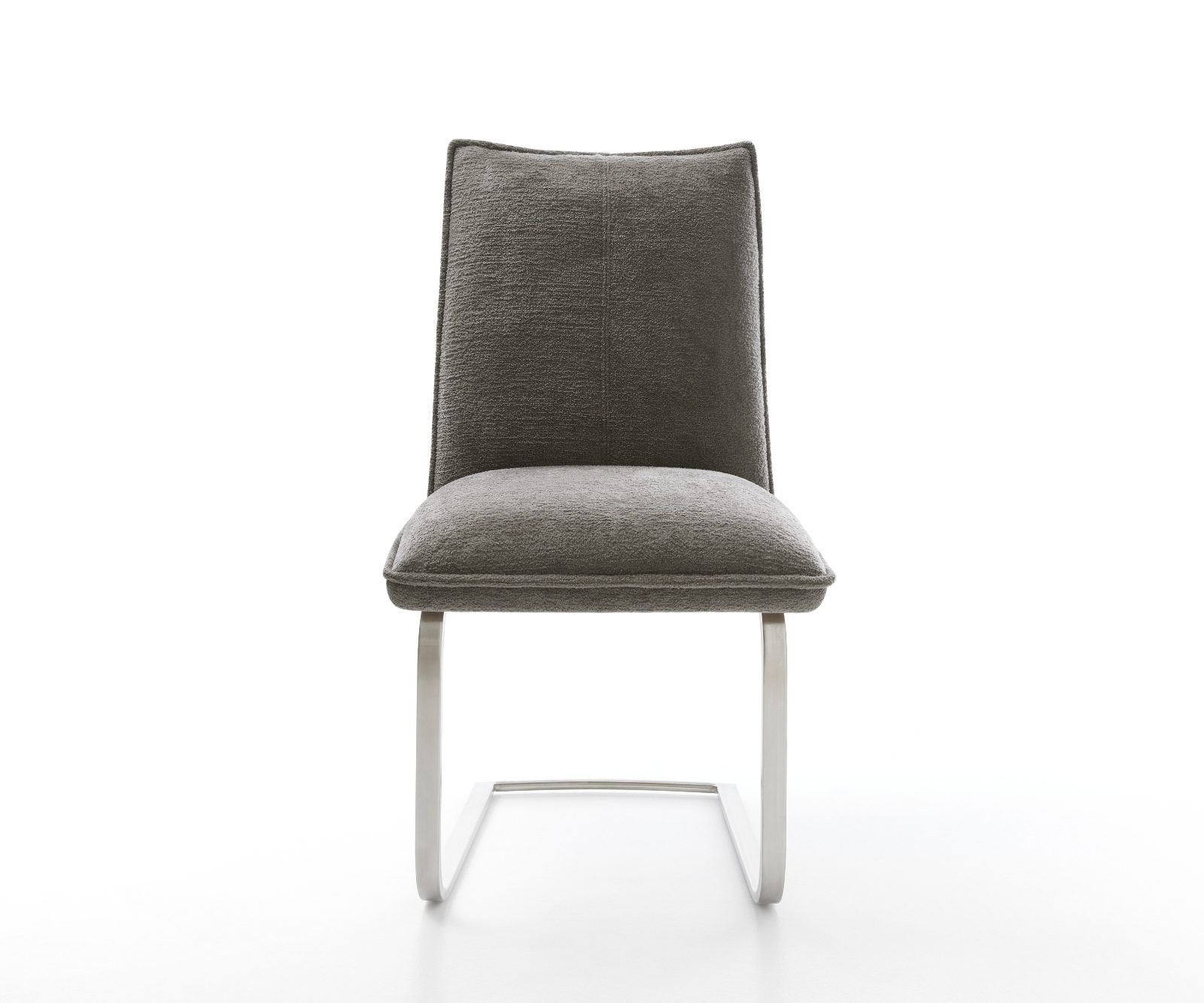 Étkezőszék Lelio-Flex bouclé puha sötét bézs konzolos lapos rozsdamentes acél zsákrugós - Image 2