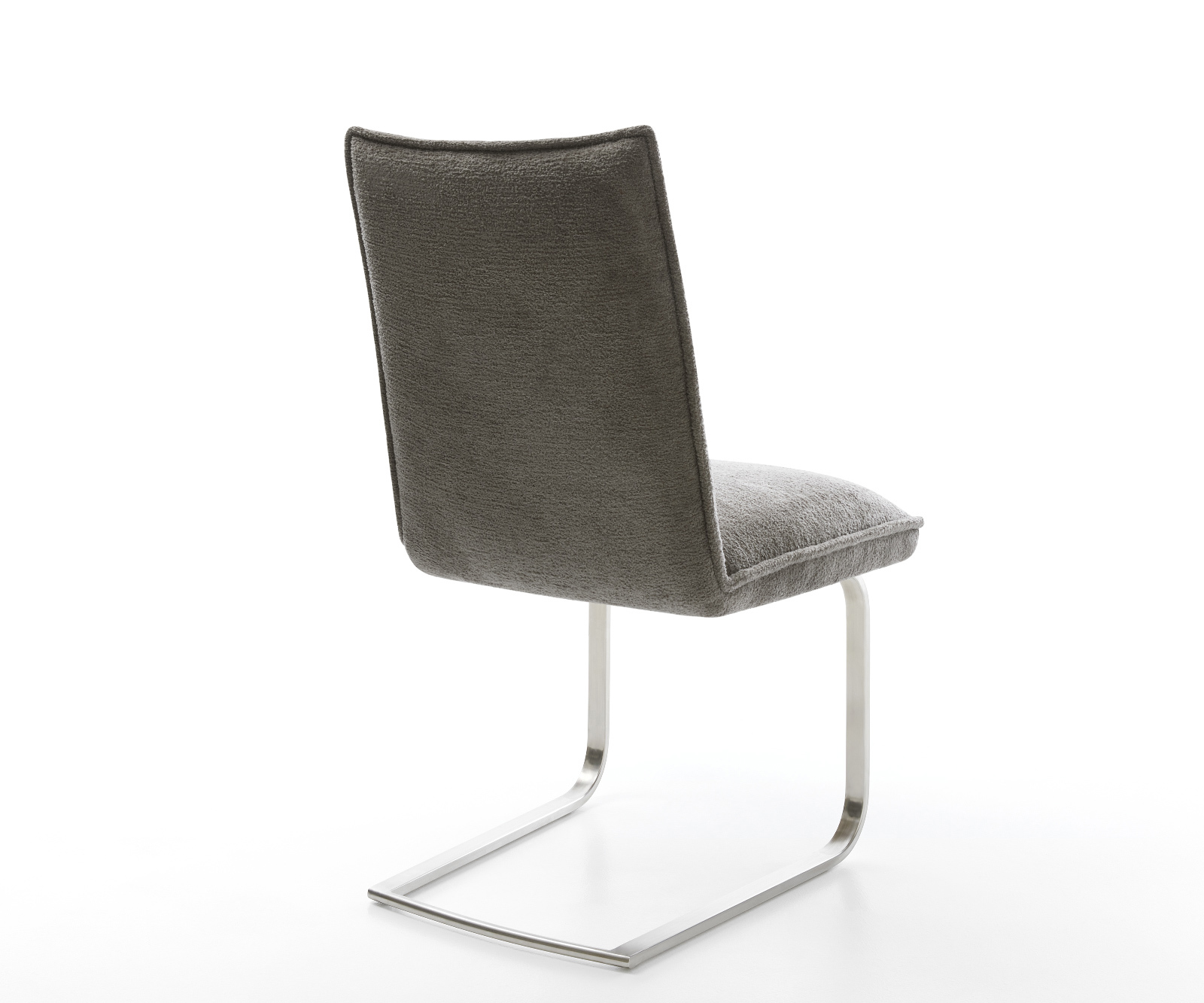 Étkezőszék Lelio-Flex bouclé puha sötét bézs konzolos lapos rozsdamentes acél zsákrugós - Image 5