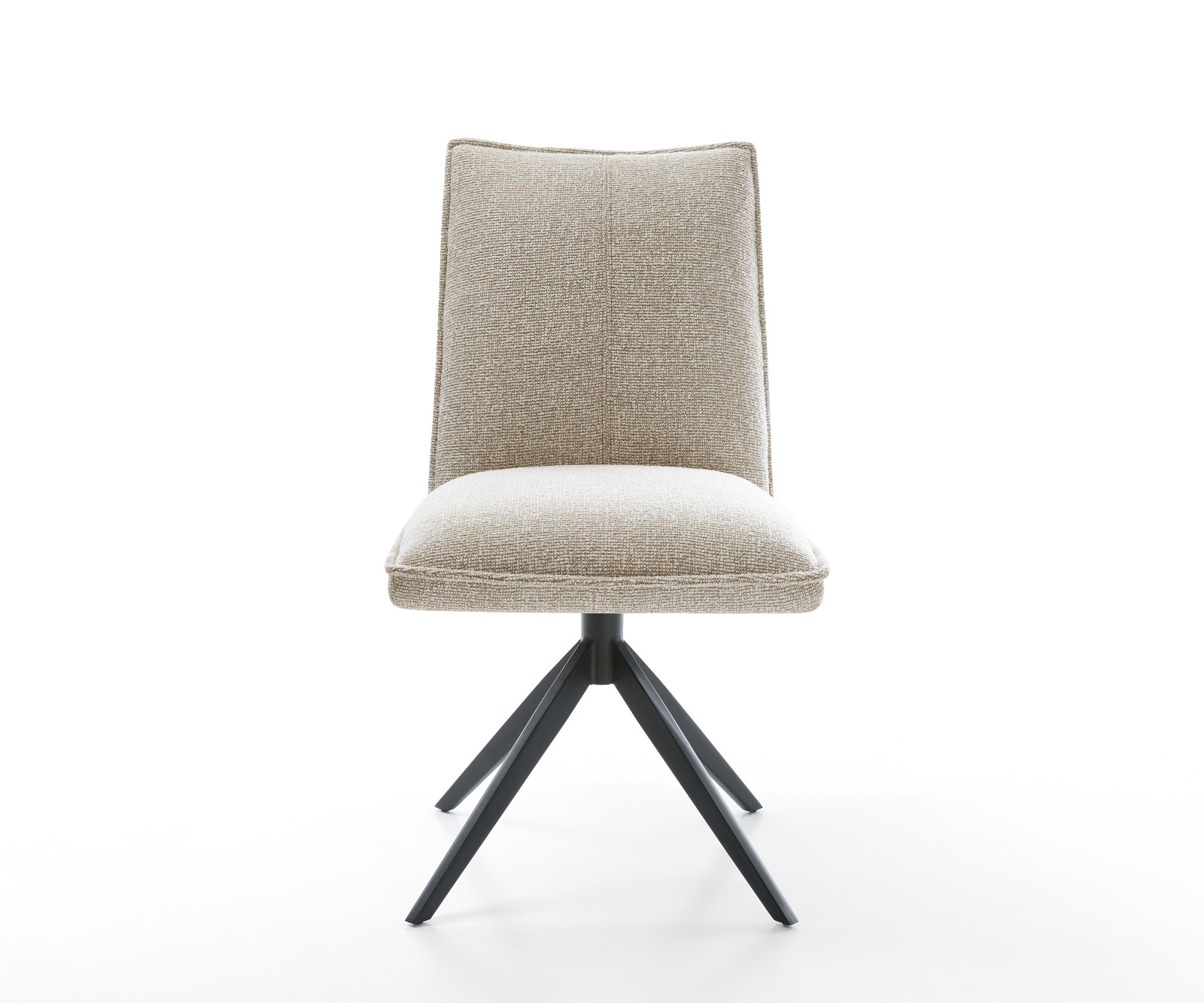 Étkezőszék Lelio-Flex szövött szövet puha bézs kereszt láb széles fekete 360° forgatható billenő zsákrugó - Image 2