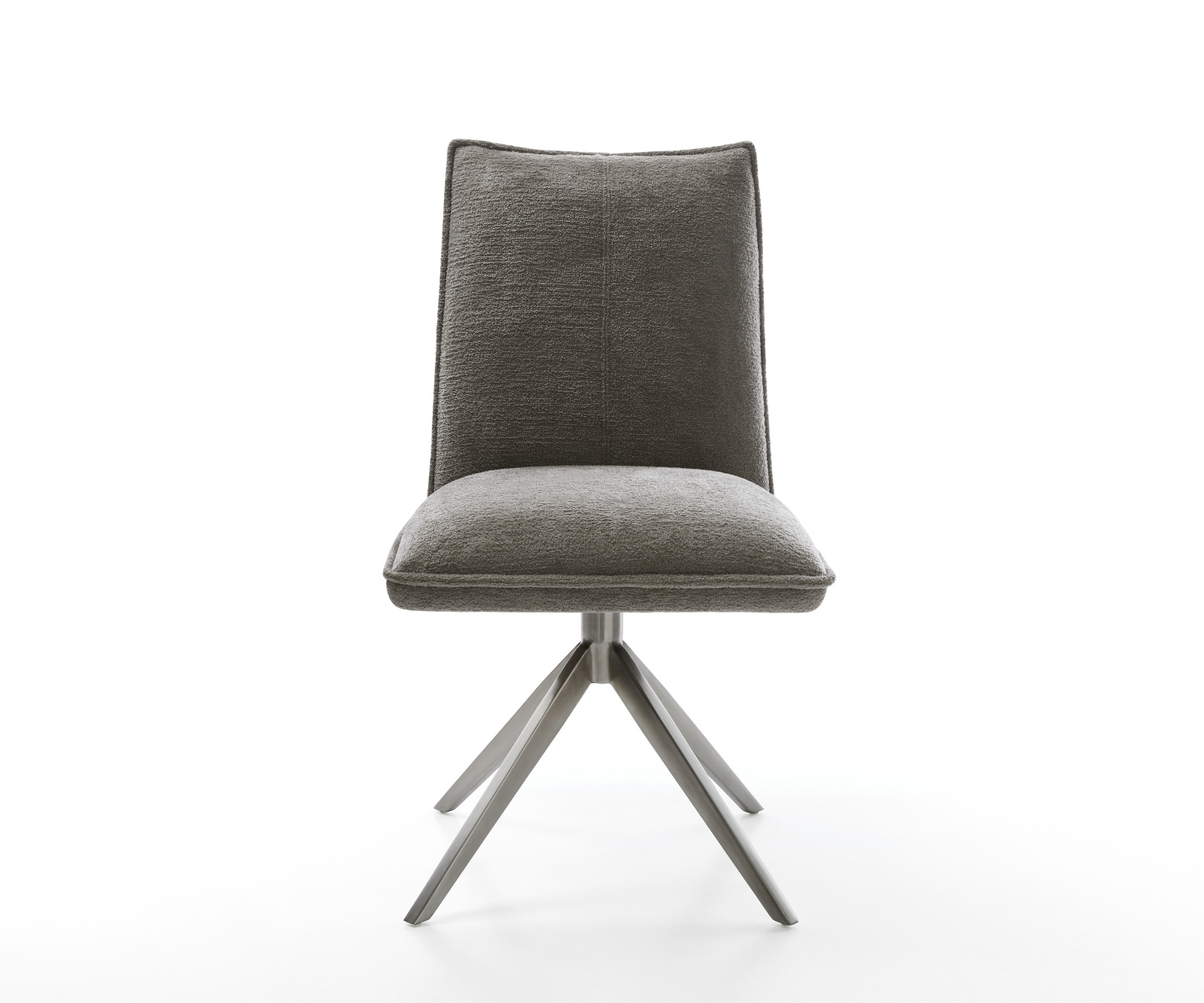 Étkezőszék Lelio-Flex bouclé puha sötét bézs kereszt láb széles grafit 360° forgatható billenő zsákrugós matrac - Image 2